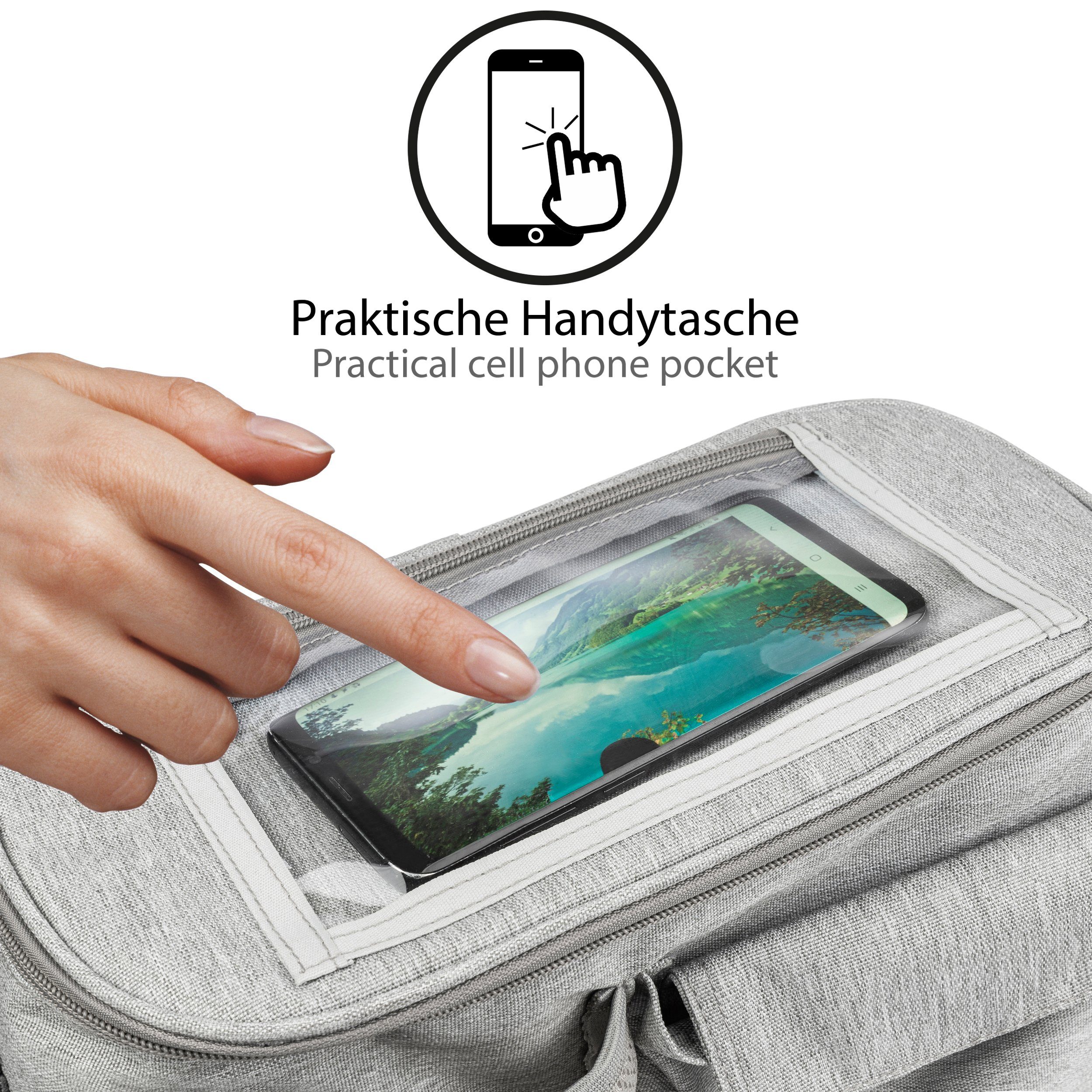 ONVAYA Kinderwagen-Tasche Kinderwagen Organizer, grau oder schwarz, Kinderwagentasche