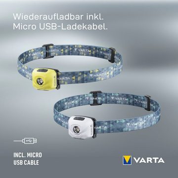 VARTA Kopflampe Outdoor Sports Ultralight H30R (Packung, 1-St), aufladbare Stirnleuchte mit Tastensperre und Speicherfunktion