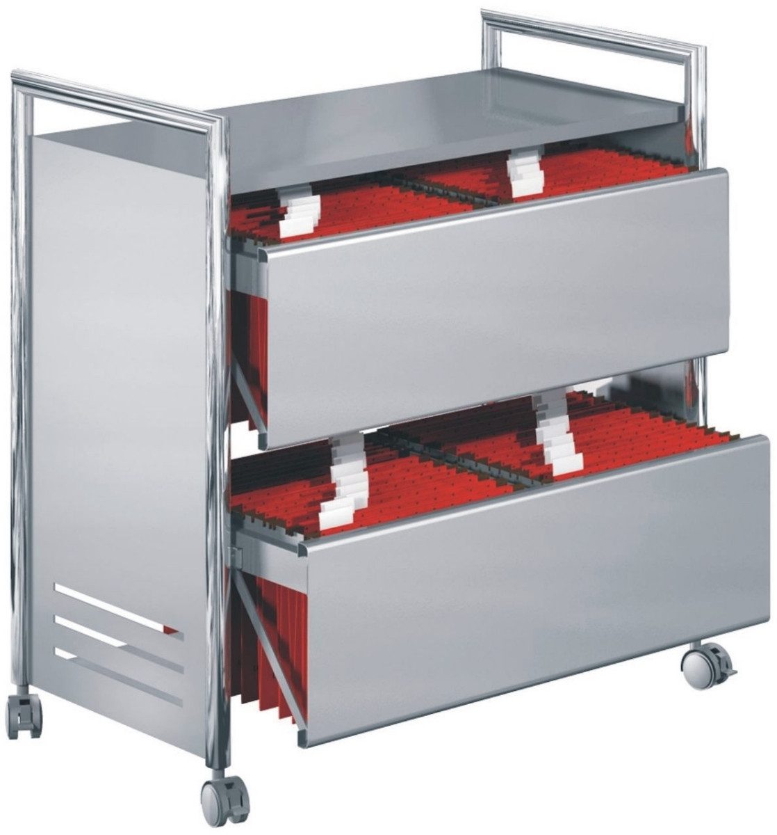 Aufbewahrungsbox Hängemappenwagen II BxTxH 815x435x80cm chrom/alusilber