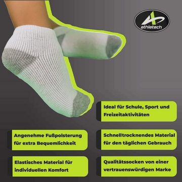 Athletech Sneakersocken 6 Paar Low-Cut-Sportsocken bis Gr. 34 grau