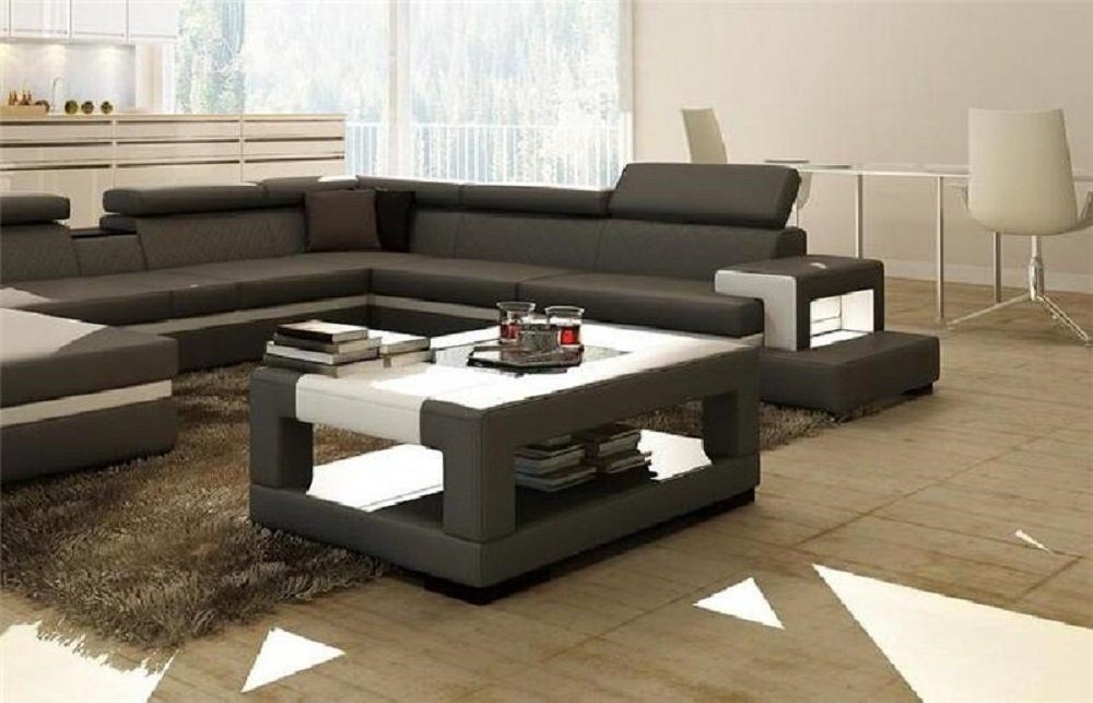 JVmoebel Couchtisch Couchtisch Wohnzimmer Tisch Kaffeetisch Tische Beistelltische Grau/Weiß Design