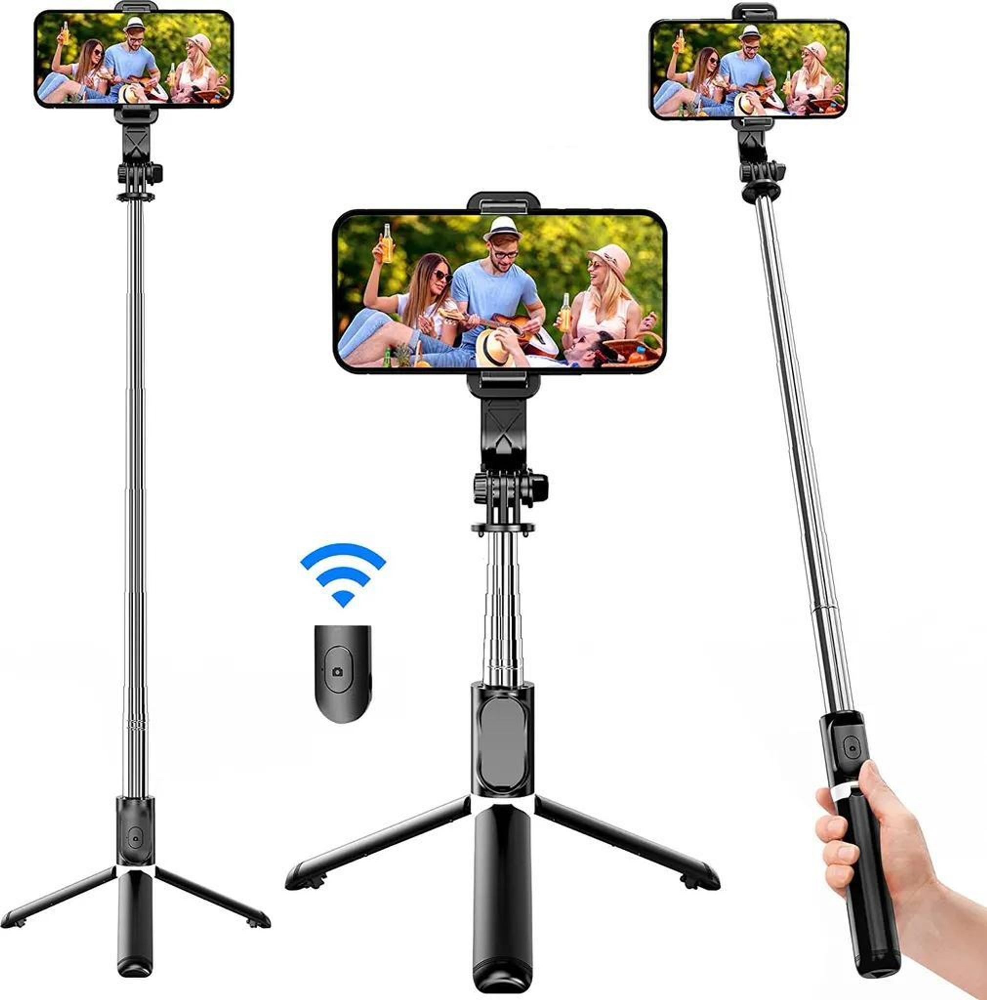 FELIXLEO Komplettbett Selfie Stick Stativ mit Fernbedienung 360 Rotation Selfiestick, 1-tlg.