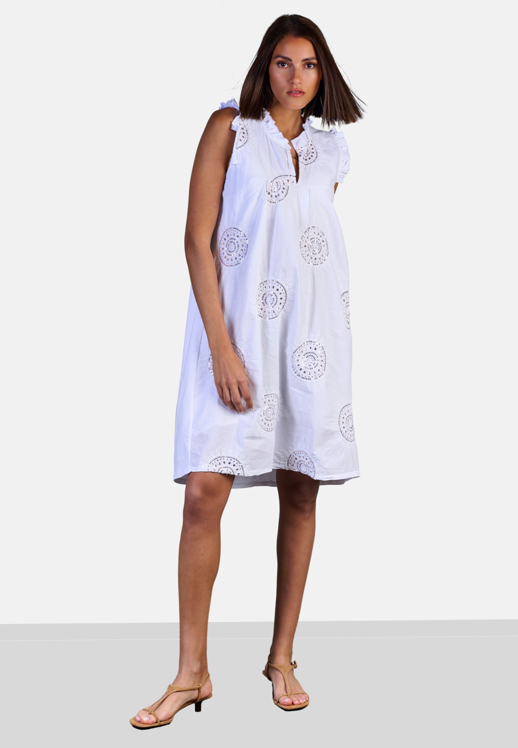 Andijamo-Fashion Blusenkleid SUNDROP Ärmelloses Sommerkleid in luftiger A-Linie