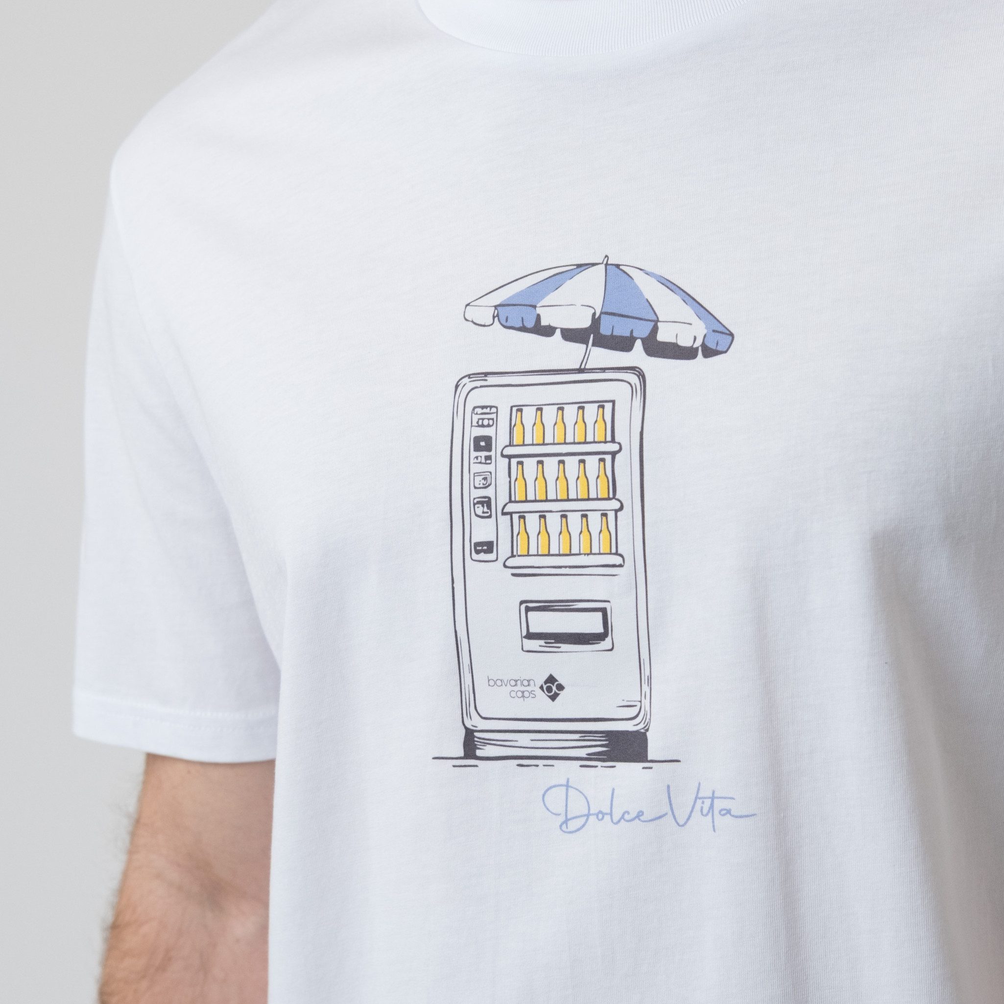Bavarian Caps T-Shirt Bavarian Caps T-Shirt "Bierautomat" - weiß (T-Shirt, T-Shirt) BC Logo