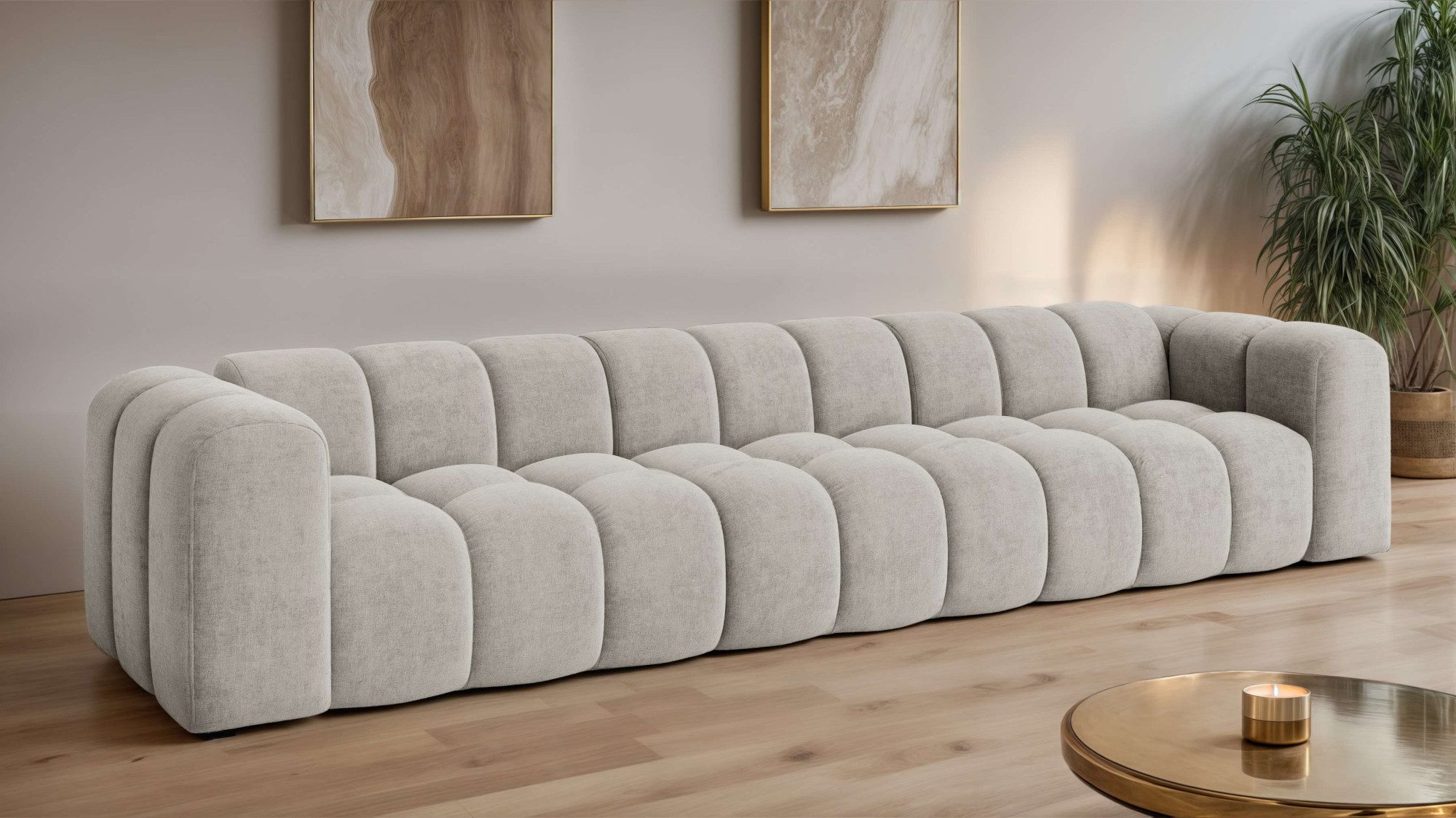 OTTO home Big-Sofa XL KALLIE Design-Sofa mit Steppung, Bubble-Optik, Breite 340 cm, moderne Steppung, hoher Sitzkomfort und modernes Design
