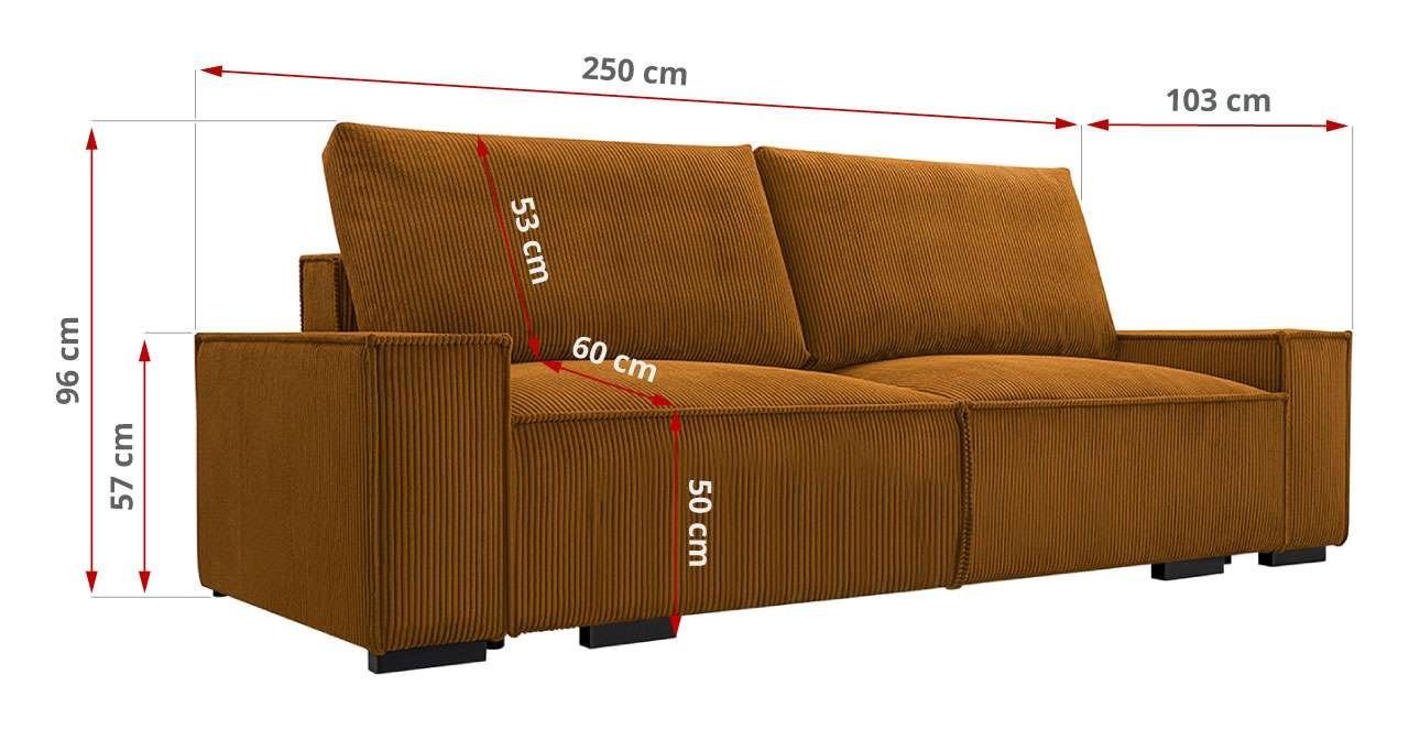 MKS MÖBEL Sofa Couch mit Polstersofa Sofa Bettsofa SAVONA, Bettkasten Schlaffunktion und 