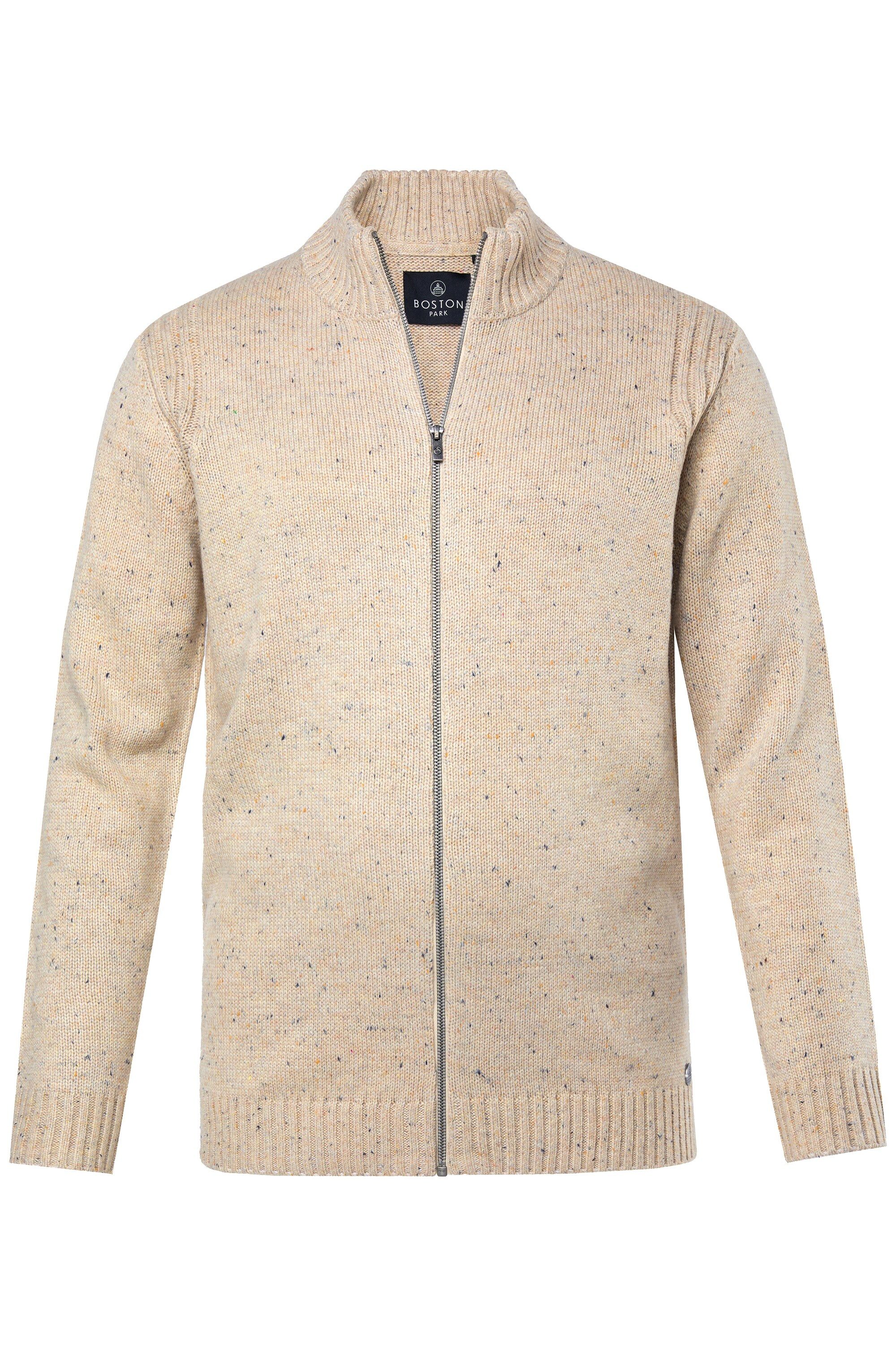 Poloshirt Strickjacke TwoTone-Strick Stehkragen