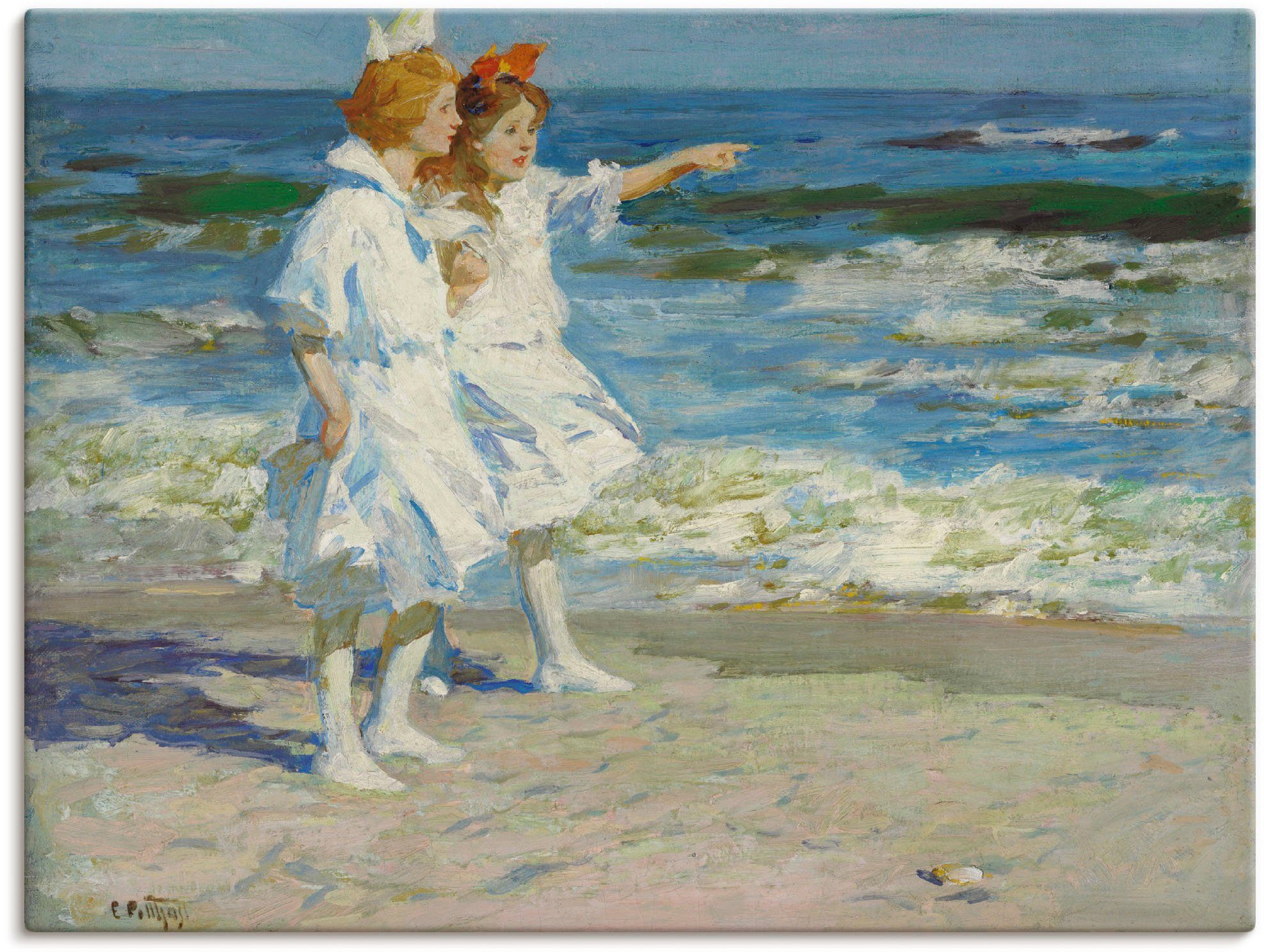 Wandbild Mädchen am Strand.