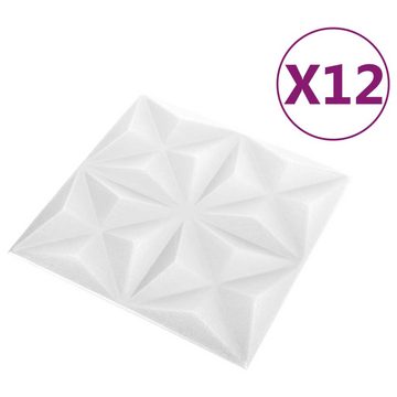 vidaXL Wandpaneel 3D-Wandpaneele 12 Stk. 50x50 cm Origami Weiß 3 m², (12-tlg)