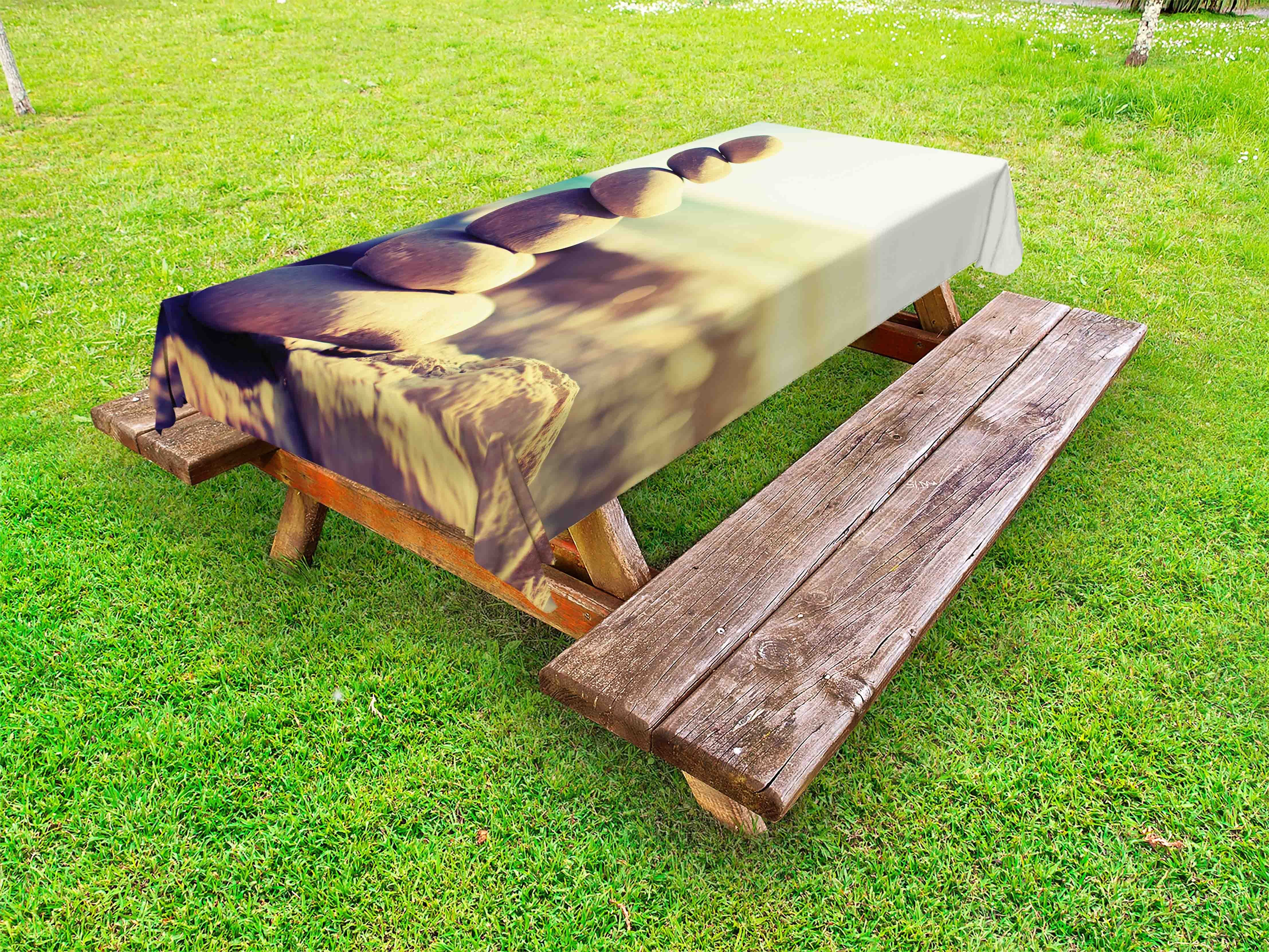 Abakuhaus Tischdecke dekorative waschbare Picknick-Tischdecke, Rock Konzept der Balance und Frieden