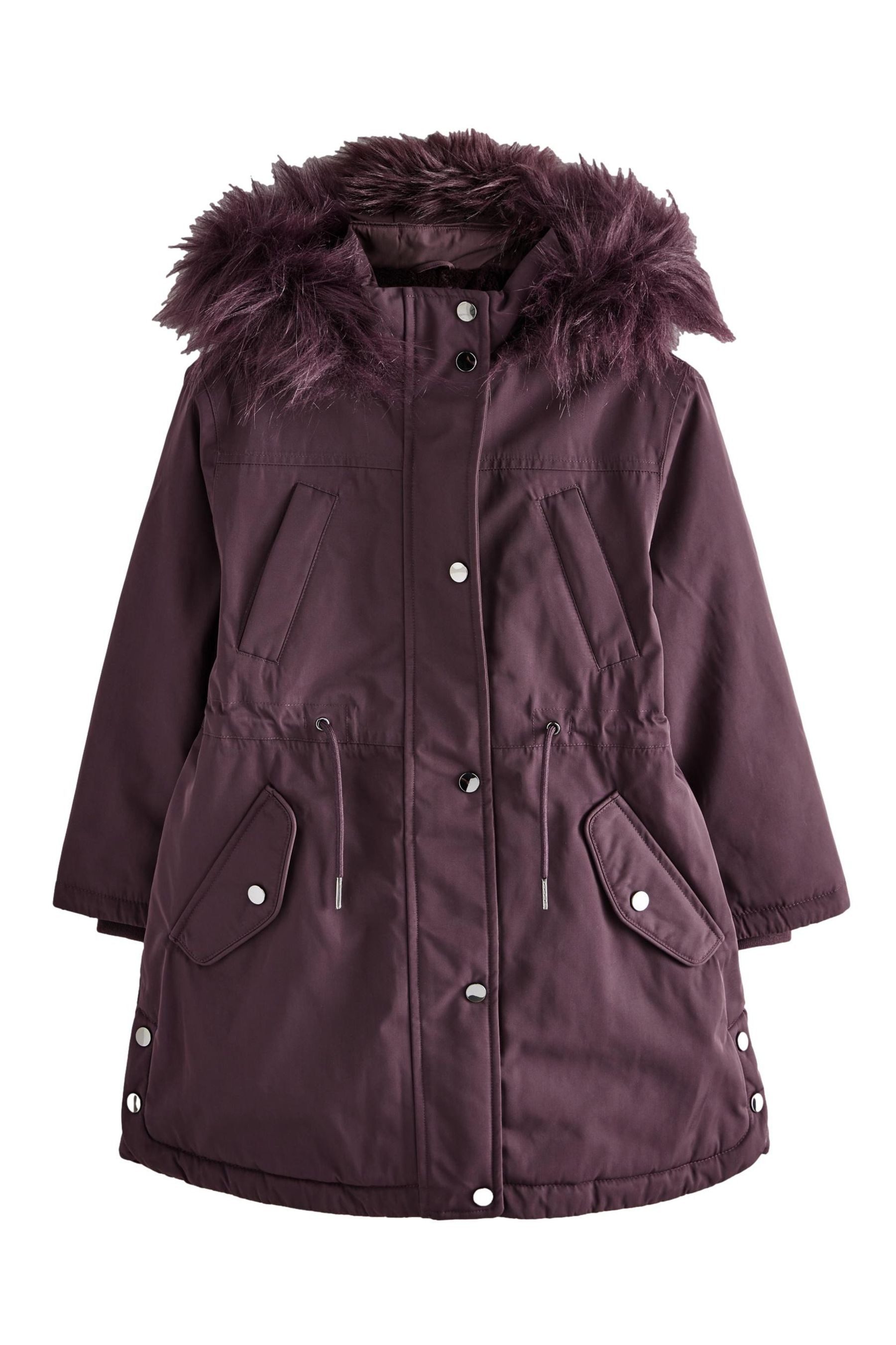 Parka Wasserdichter Parkamantel, Kapuze mit Kunstfell