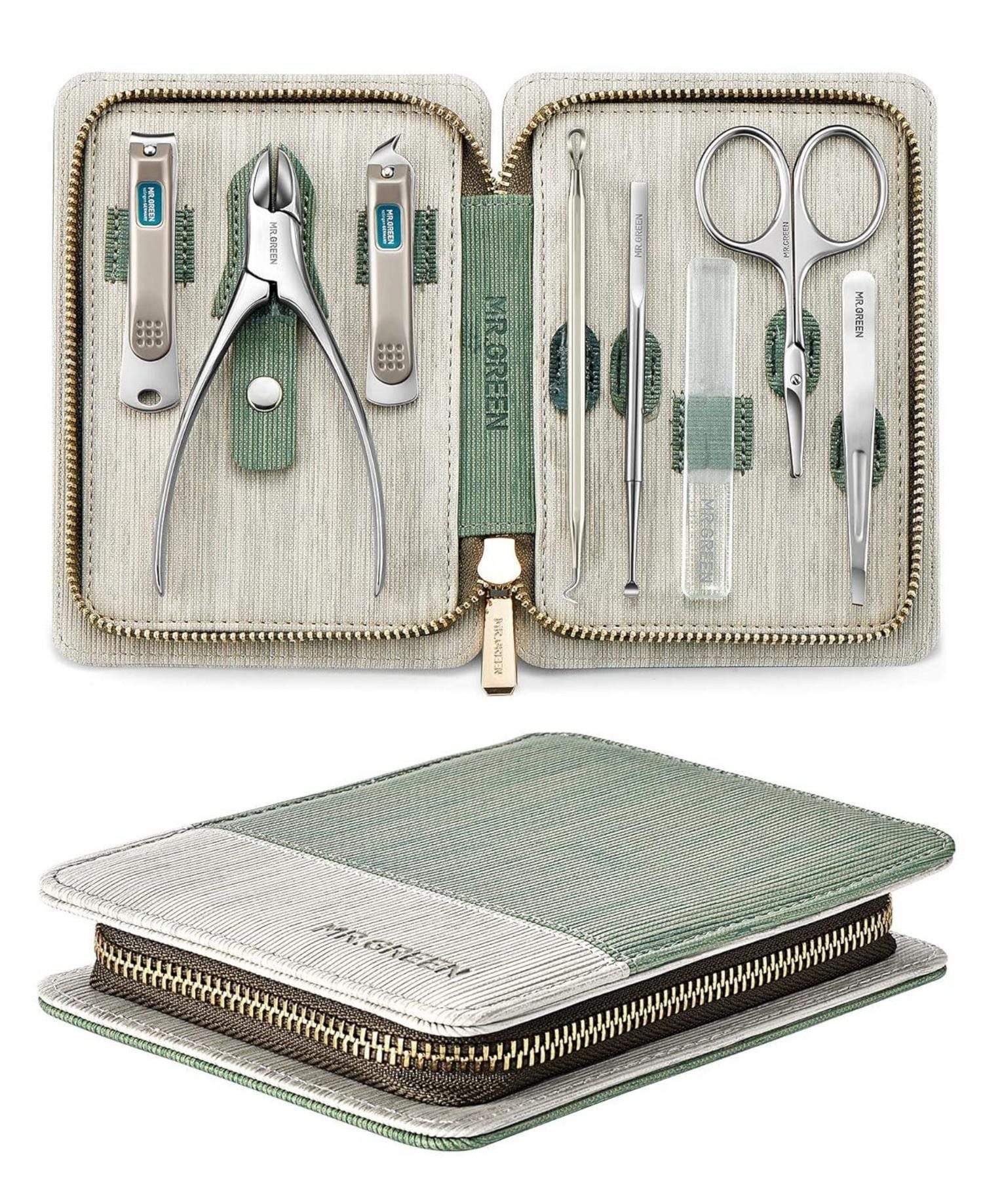 LuxusKollektion Nagelknipser-Set Maniküre Pediküre Set 8 in 1, Solingen Edelstahl Nagelset in