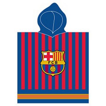 BERONAGE Kapuzenhandtuch FC Barcelona Kinder Kapuzen Fußball Bade-Poncho 60x120 cm, 100% Baumwolle, Frottee in Velours-Qualität