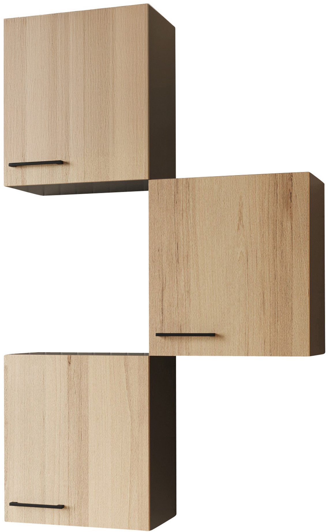 RESPEKTA Hängeschrank Oliver zerlegt, mit Soft Close Funktion, 3x 50 cm Oberschränke