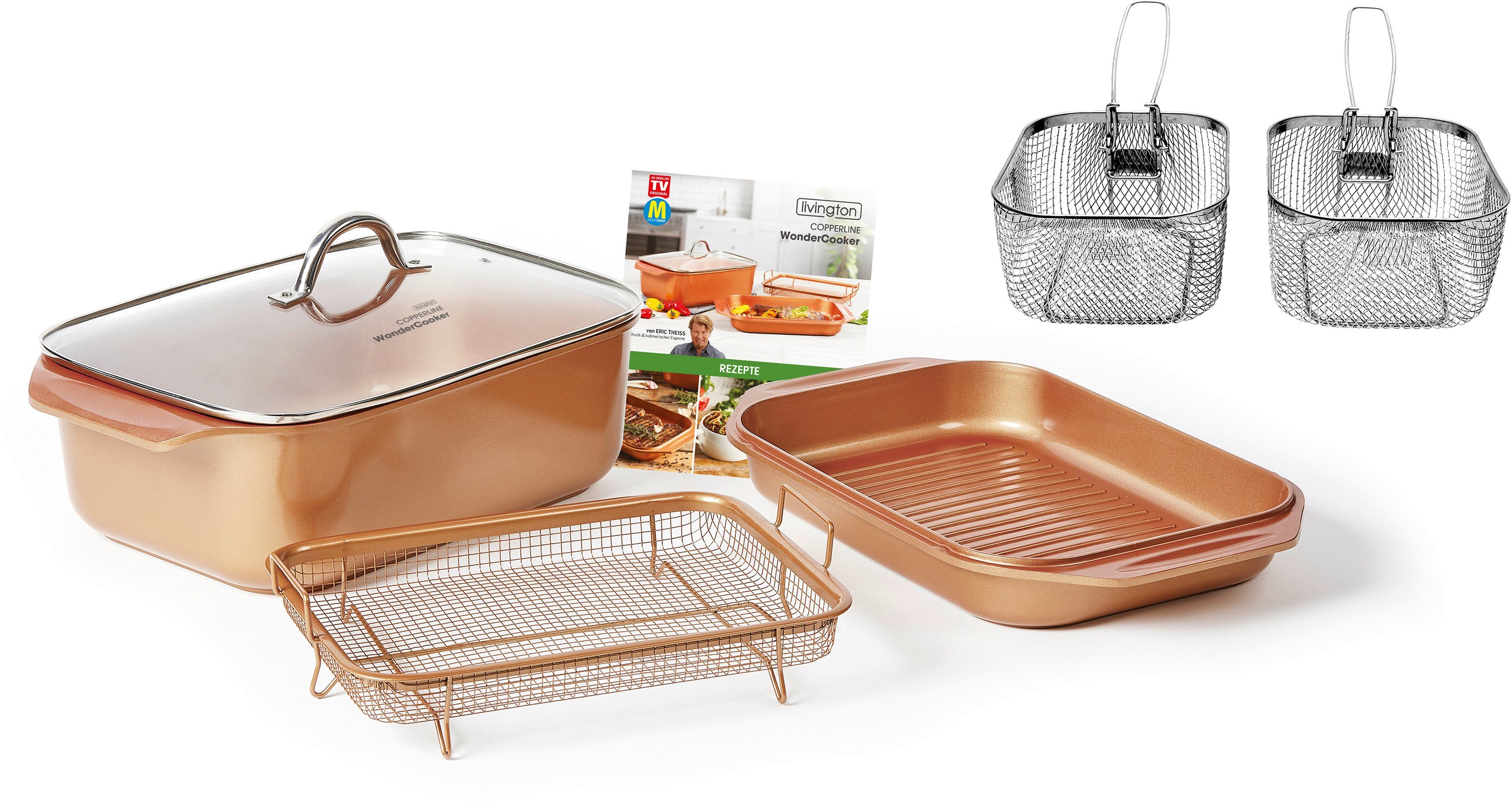 LIVINGTON Bräter Cooperline Wonder Cooker Deluxe, Aluminium, Induktion