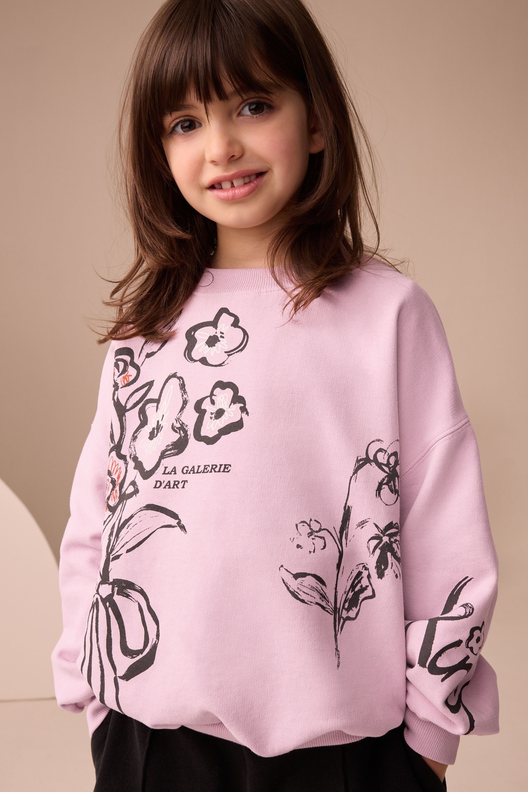 Next Sweater Langarmshirt mit Print (1-tlg)