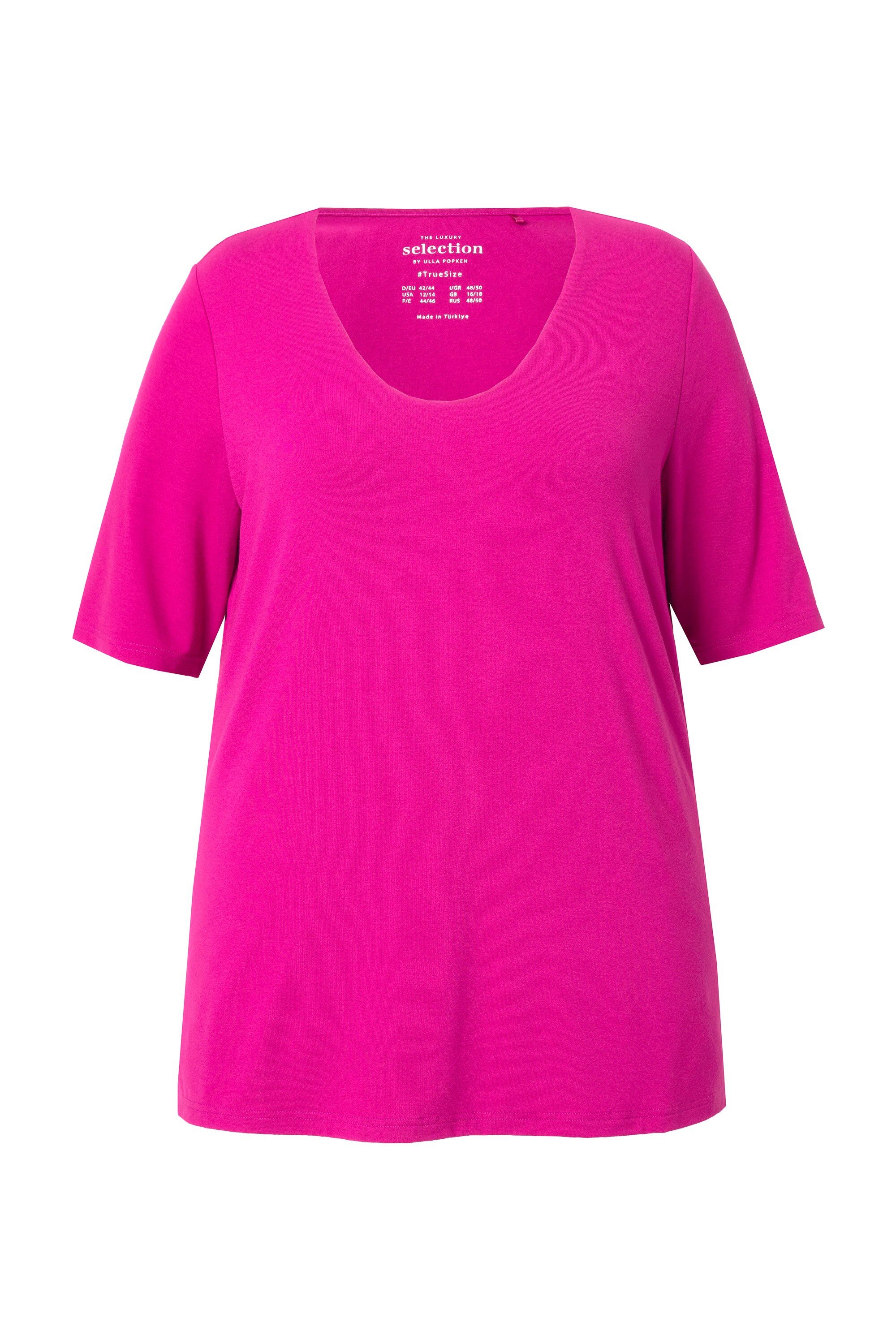 Ulla Popken T-Shirt T-Shirt vorne doppellagig günstig online kaufen