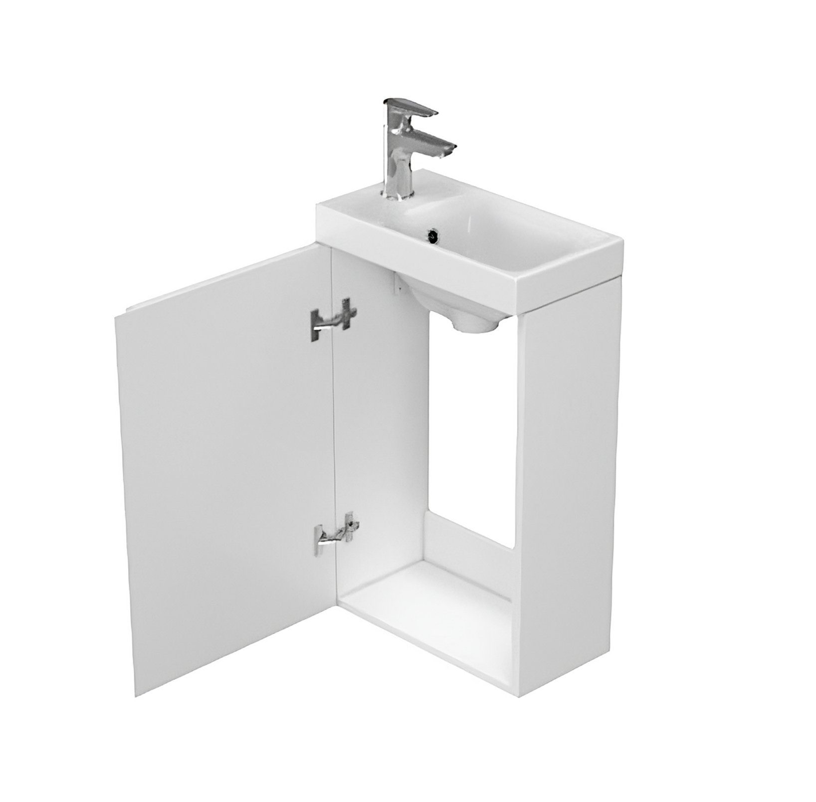 KOLMAN Waschbeckenunterschrank Badmöbel Set 40 & Keramikwaschbecken MODUO Grau (160x40x34) Türen Badezimmerschrank mit