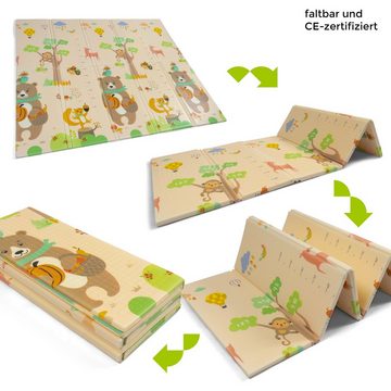 Baby Duno Spielmatte - Faltbar - mit Tasche - Krabbelmatte - BPA frei & Sicher für Ihr Kind (200x180cm), XXL Spielmatte - Wärmeisolierend
