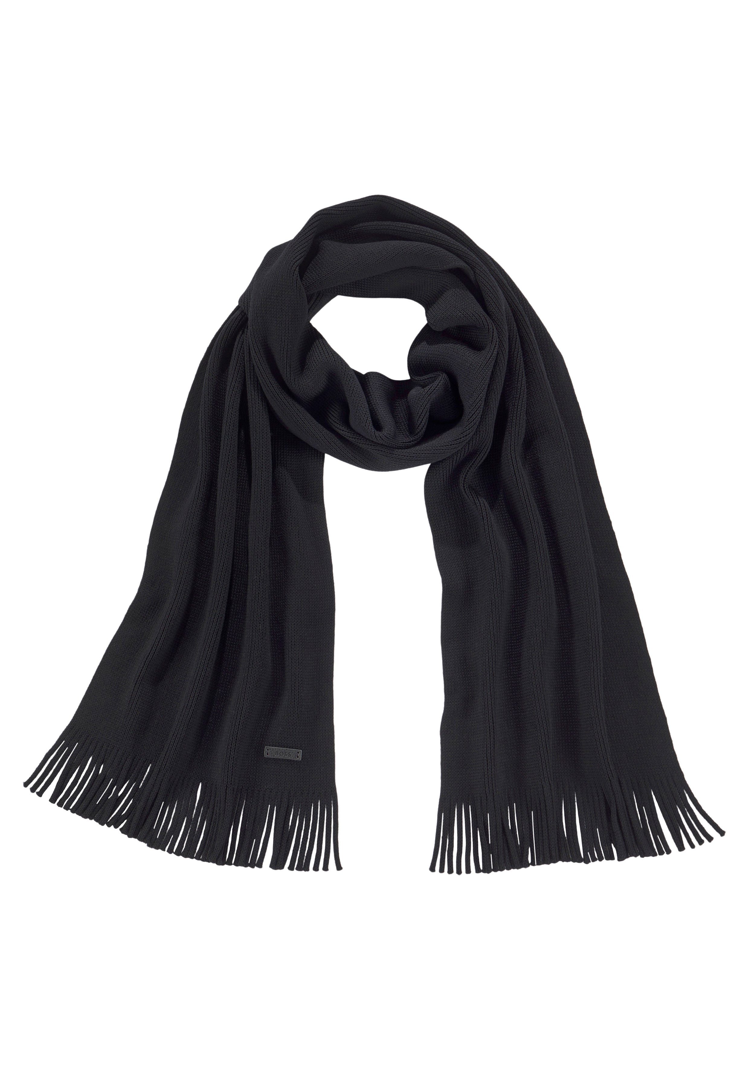 BOSS Schal Albas, aus Schurwolle mit Raschel-Strick, 170 x 25 cm