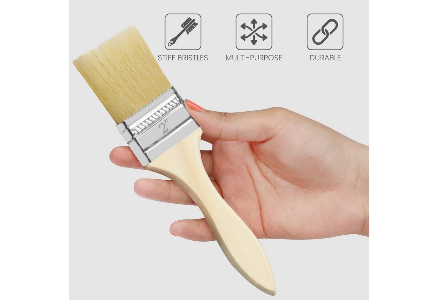 Thumbnail - Kurtzy Lackierpinsel Malerpinselset - 20 Stück - Holzpinsel für Farbe, (1 St)