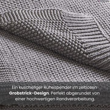 Babydecke 2er Set Baby- und Kinderdecken aus kuschelweichem Strick in 70x100 cm, wometo, hochwertig gearbeitete Strickdecke für Babys in Grob-Strick-Optik