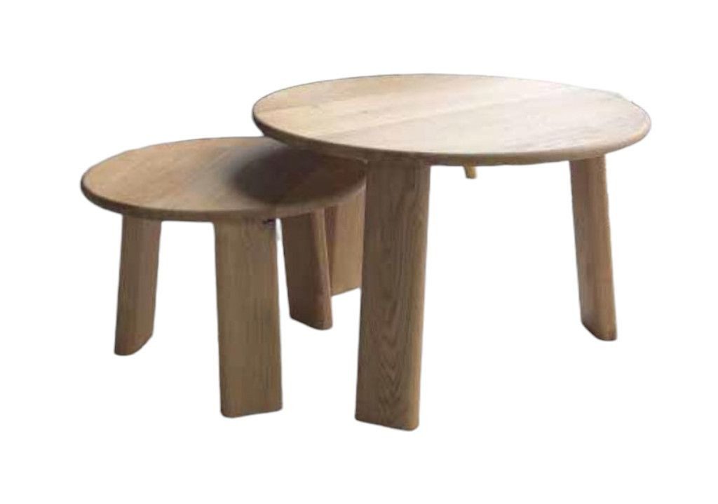 Main Möbel Couchtisch 2-er Set Couchtisch/Beistelltisch 'Oslo' Wildeiche massiv geölt