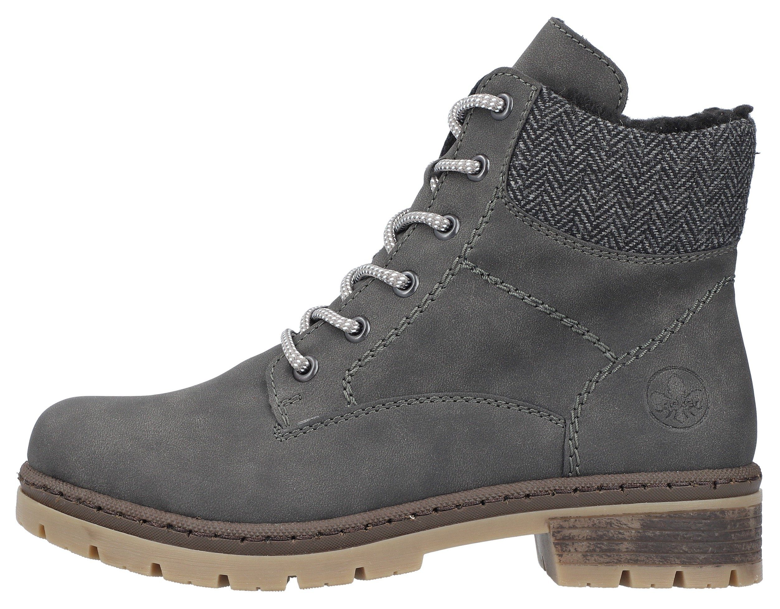 Rieker Winterstiefelette, Schnürboots, Stiefelette, Blockabsatz, mit Innen-Reißverschluss