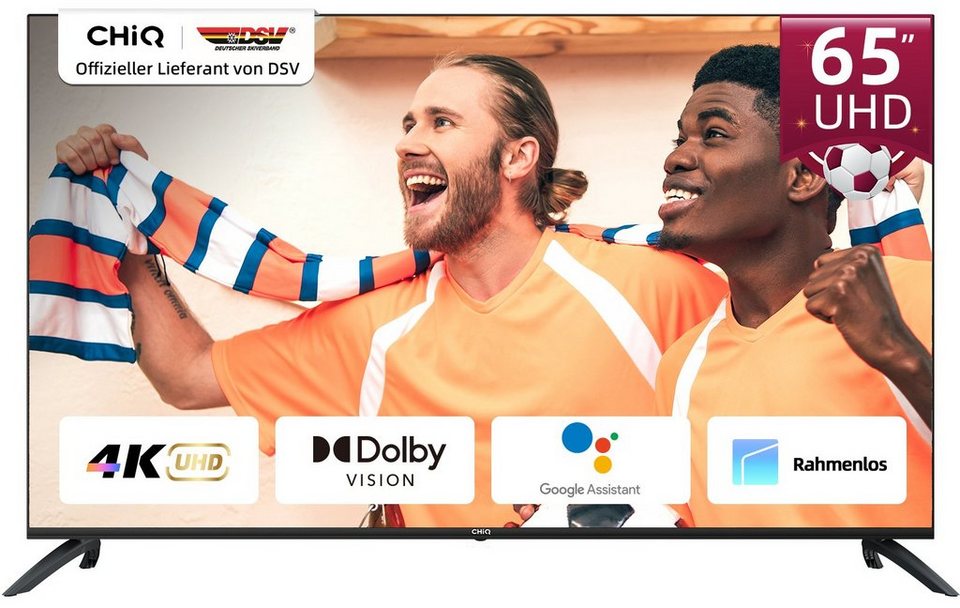 Triple Vision, tuner (DVB-T2/T/C/S2) U65H7C HD, Google LED-Fernseher Ultra (164,00 cm/65 Dolby Android11, CHiQ Zoll, 4K Smart-TV, Assistant, Netflix,