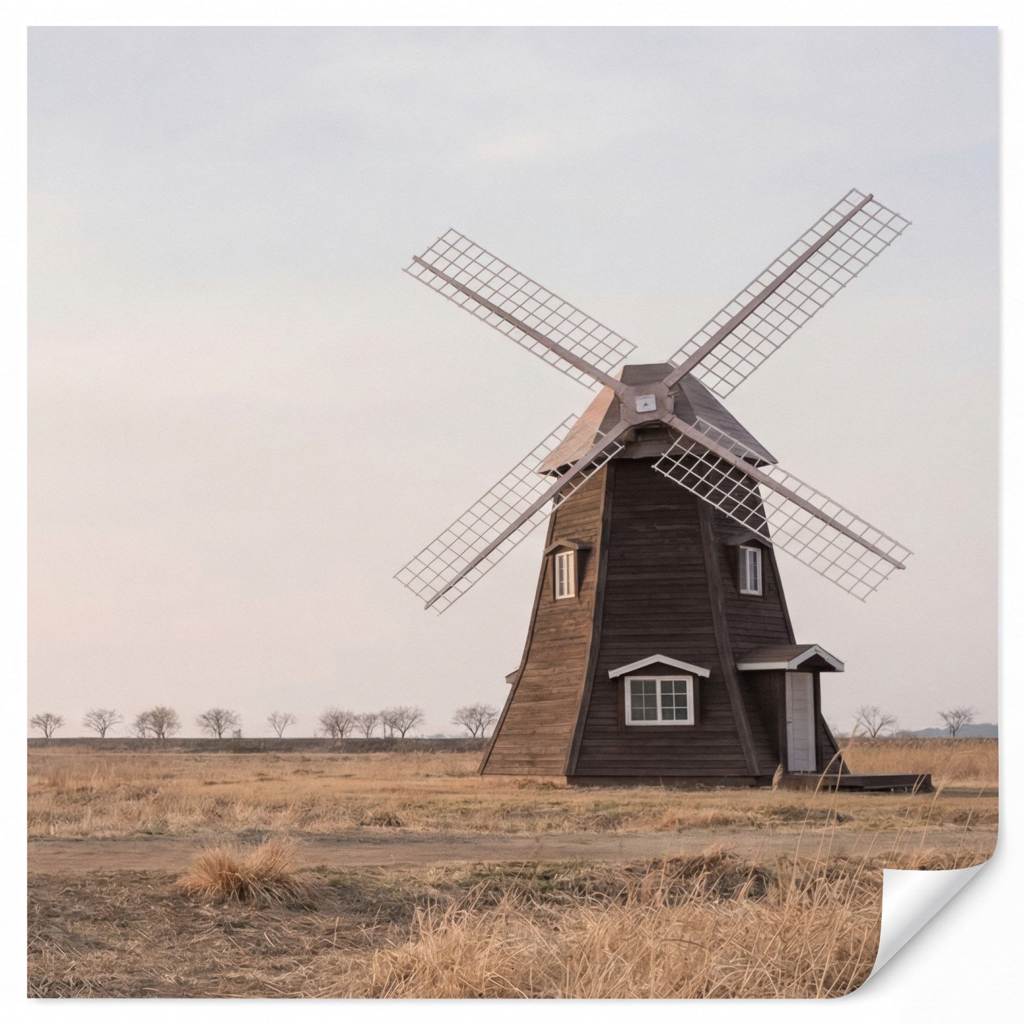 OnlyWow Fototapete Windkraftanlagen - Landschaft - Feld, Matt, bedruckt, Schlafzimmer, Modern, Wandtapete, Vinyl Tapete 240x220cm