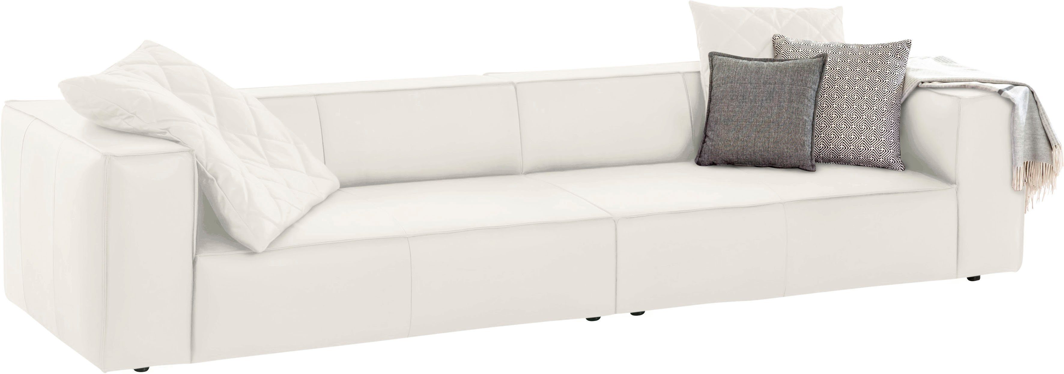 W.SCHILLIG 4-Sitzer around-the-block Mega Sofa, viel Platz, Breite 300cm, bequem, mit eleganter Biese, mit Federkern
