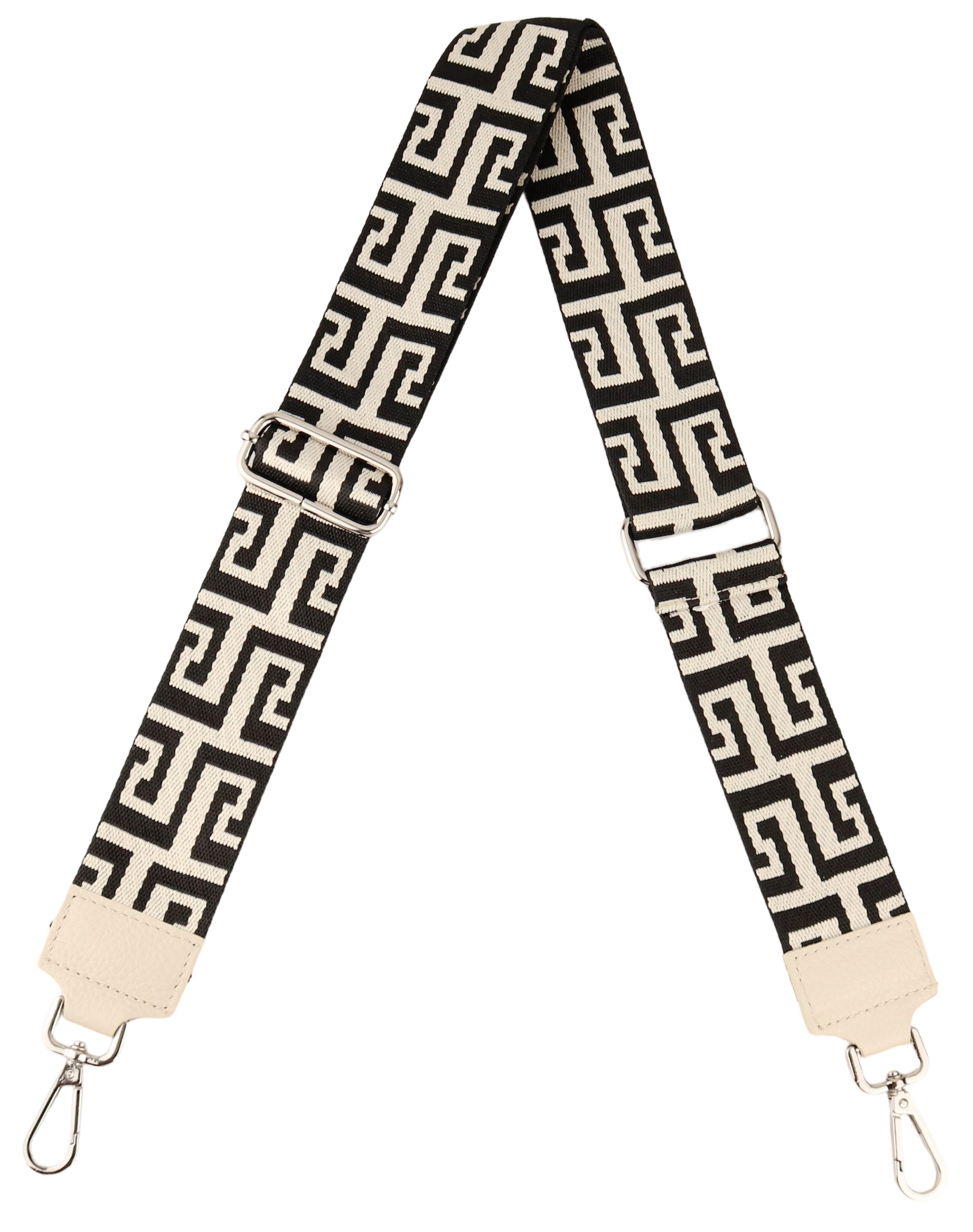 MIRROSI Schulterriemen Made in Italy aus Echtleder Schultergurt für Tasche zum Wechseln (Beige, Karabiner in silberner Farbe, 1x Taschengurt)