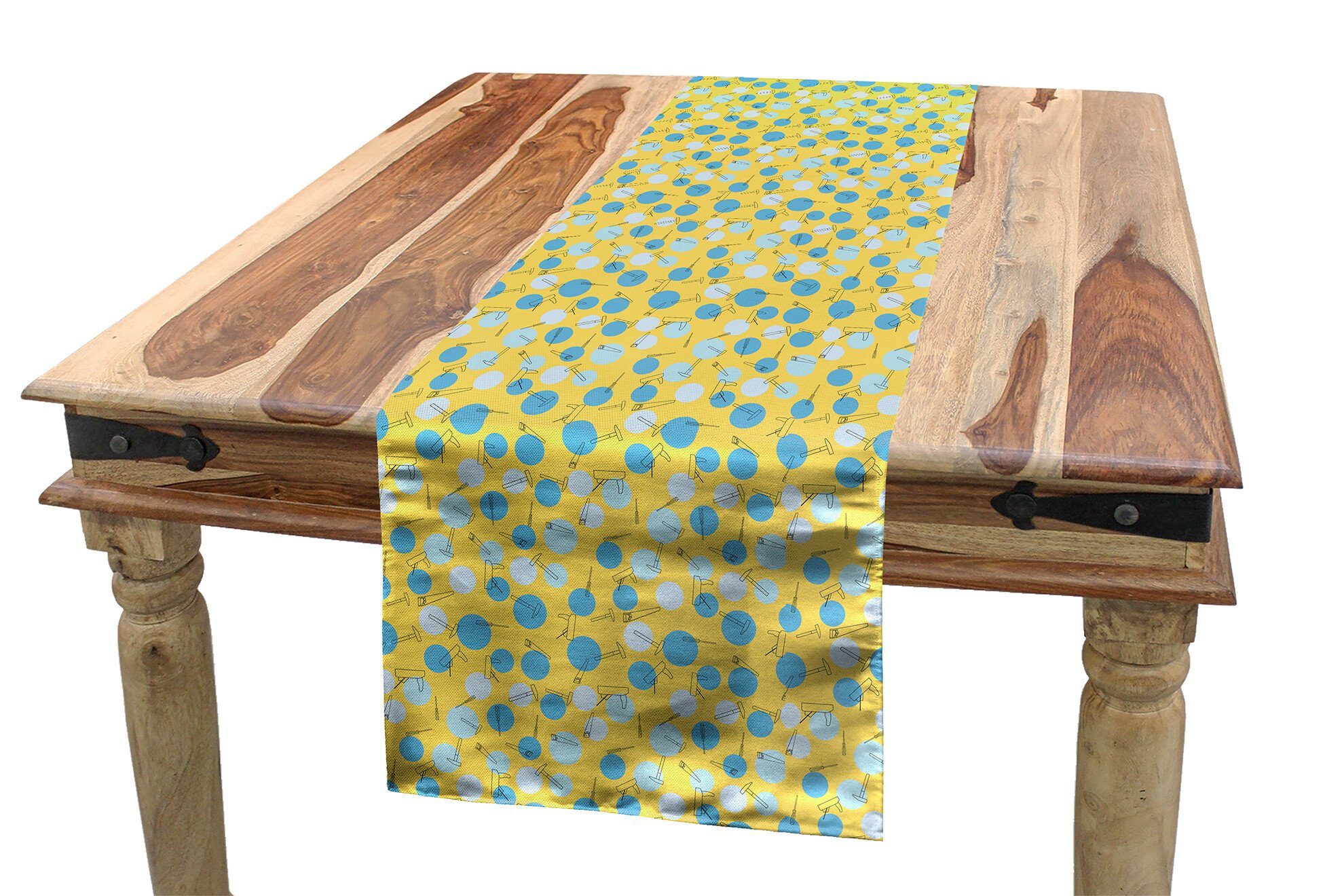 Dekorativer Werkzeug-Reparatur-Theme Esszimmer Geometrisch Tischläufer, Rechteckiger Tischläufer Abakuhaus Craft Küche