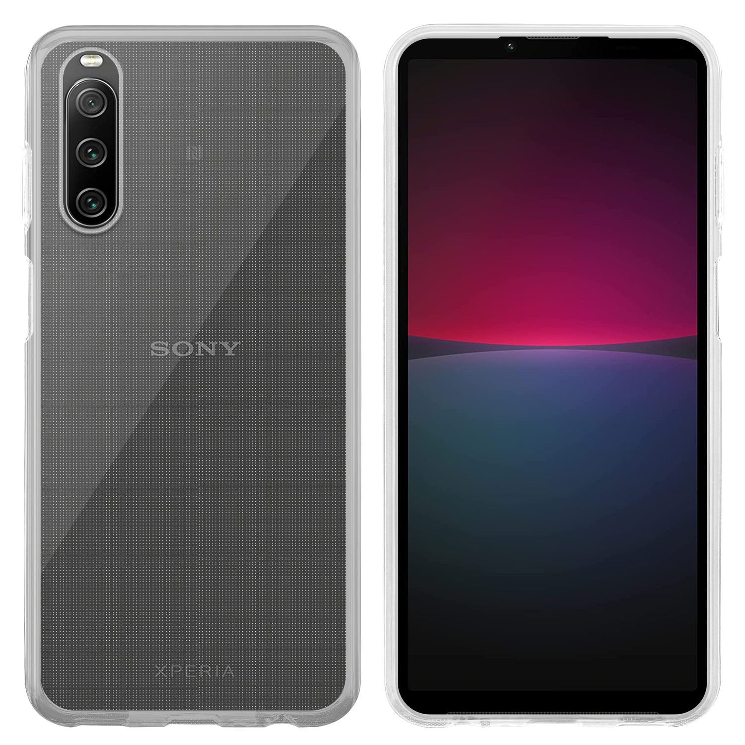 Cadorabo Handyhülle für Sony Xperia 10 IV Hülle Sony Xperia 10 IV, Hülle TPU Silikon Handy Schutzhülle Slim Transparent Case Cover