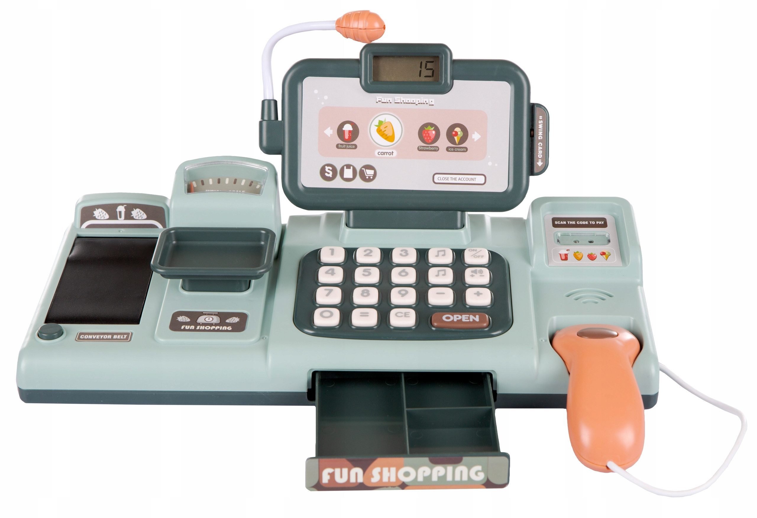 kinderplay Spielkasse Kinder Spielkasse mit Zubehör – Lernspielzeug mit Sound – ab 3 Jahren