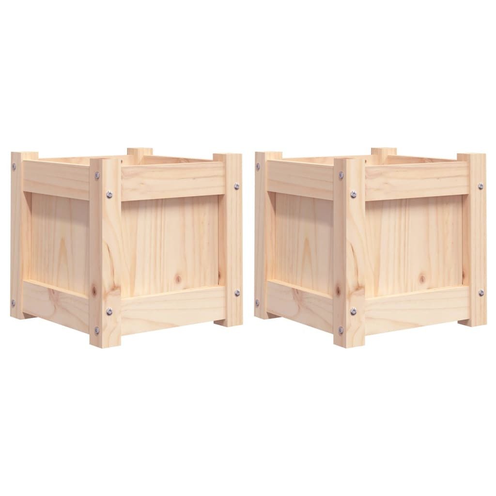 vidaXL Blumentopf Pflanzkübel 2 Stk. Massivholz Kiefer (2 St)
