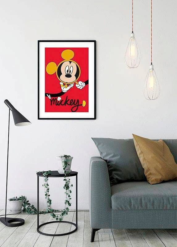 Kinderzimmer, Poster Magnifying Mouse Glass, St), (1 Disney Schlafzimmer, Komar Wohnzimmer Mickey