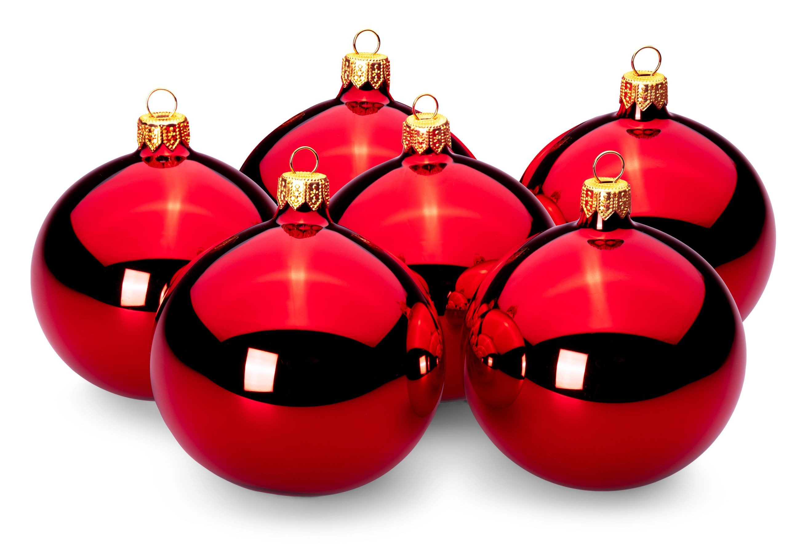 SIKORA Weihnachtsbaumkugel Kugeln Essentials aus Glas Hochglanz 6 Farben 3 Größen, Besondere Weihnachtskugeln für ein sinnliches Weihnachtsfest
