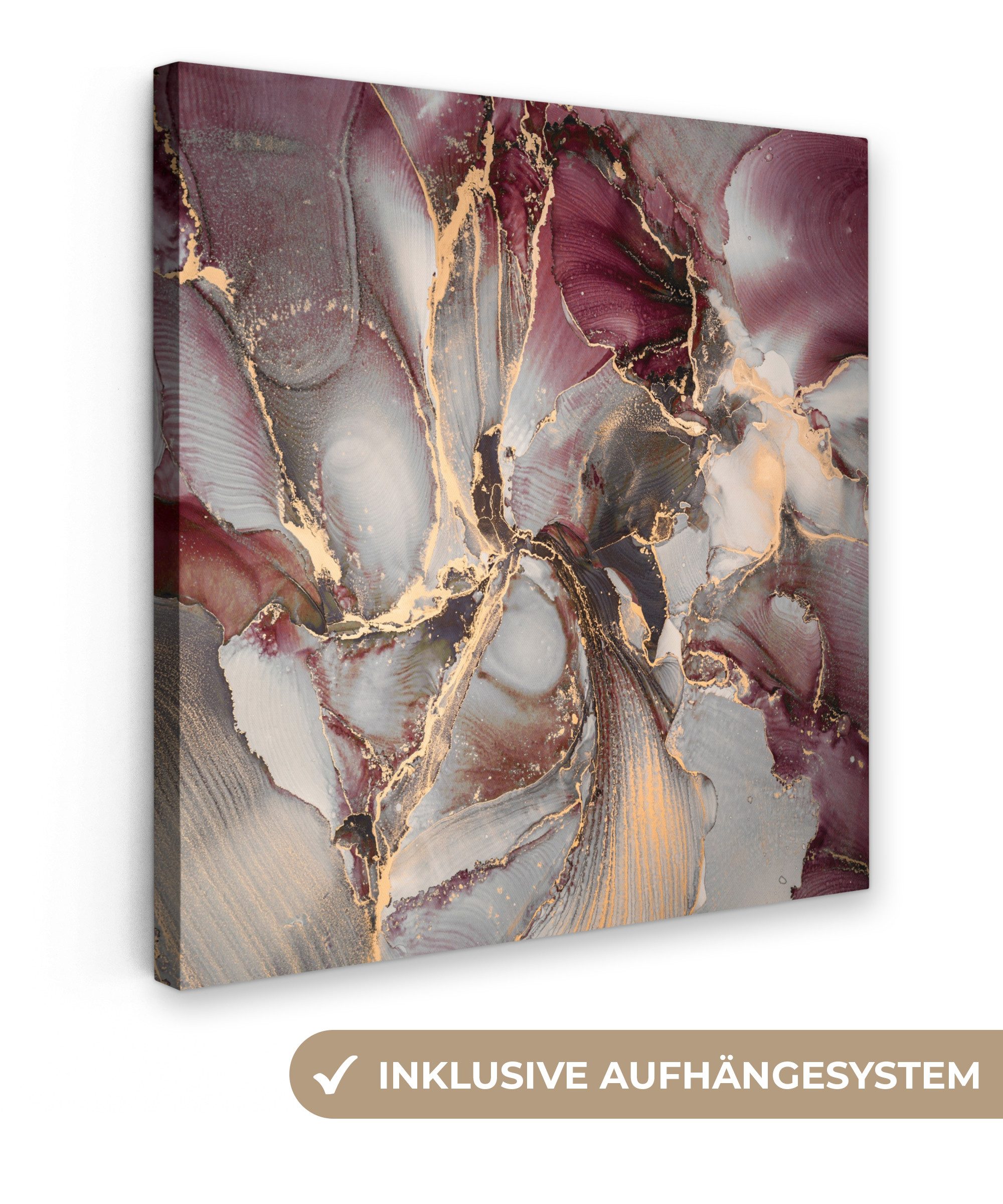 OneMillionCanvasses® Leinwandbild Gold - Marmor - Lila, Fotodruck (1 St), W günstig online kaufen