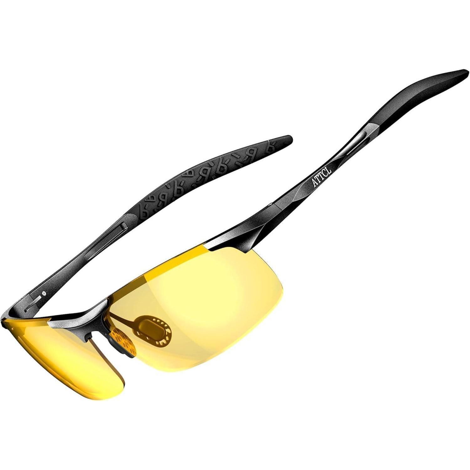 LuxusKollektion Sonnenbrille Herren Nachtfahrbrille Al-Mg Rahmen gelb polarisiert
