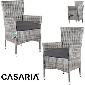 Casaria Sitzgruppe, (17-tlg), Polyrattan WPC Esstisch Eckbank Gartenstühle 15cm Kissen 7cm Auflagen