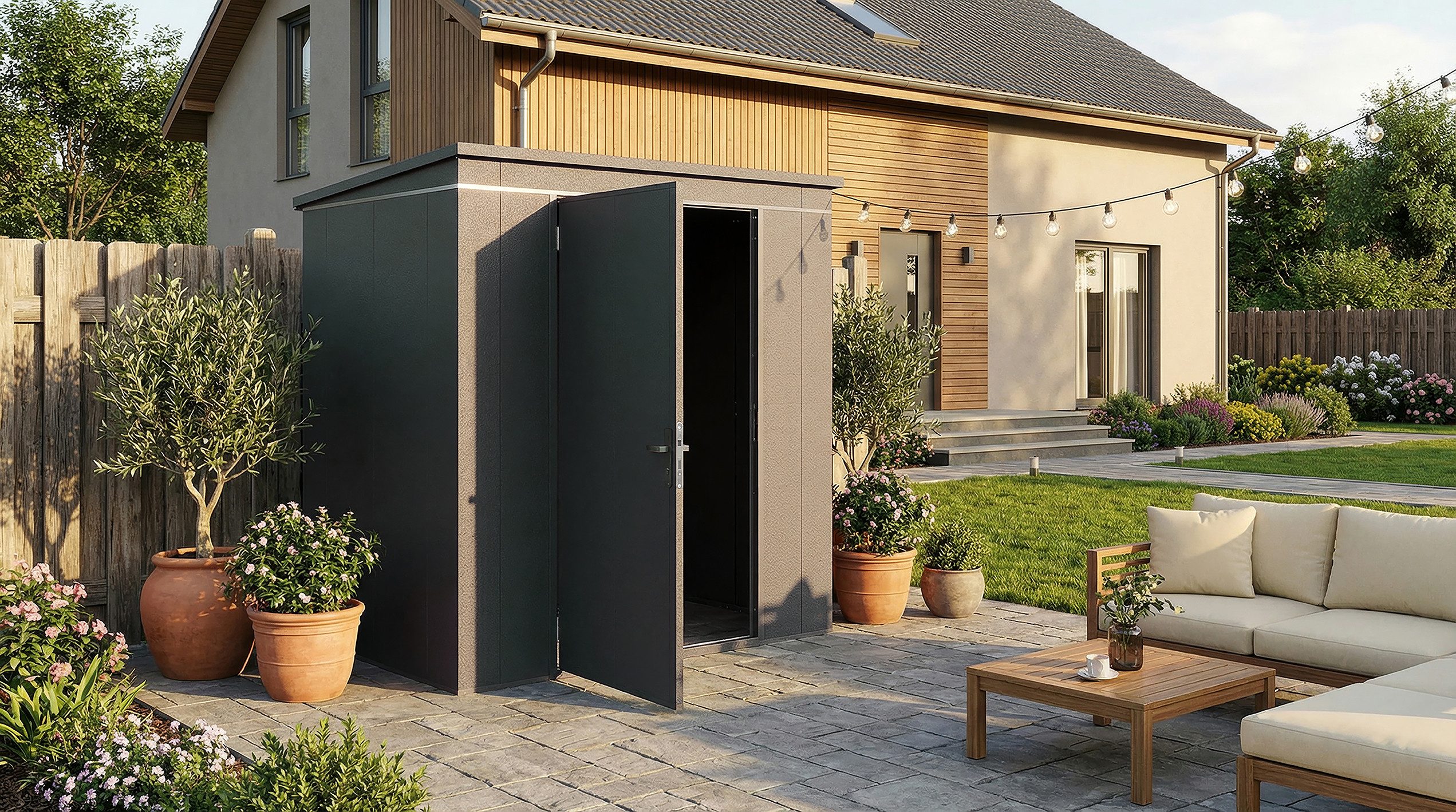 weka Gerätehaus Gary 2, BxT: 192x148 cm, Metall pulverbeschichtet, Größe 2