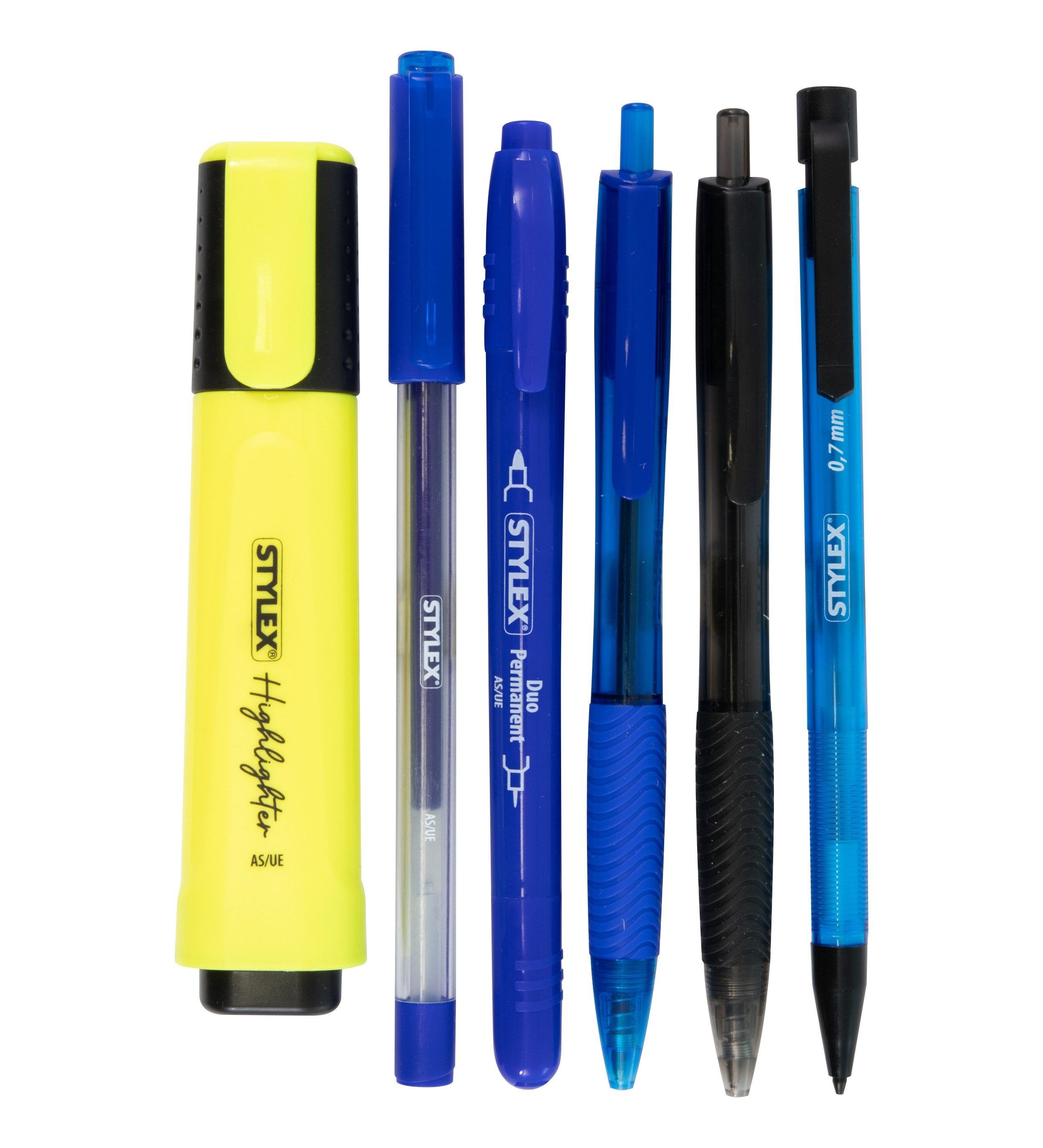 Stylex Schreibwaren Kugelschreiber Home-Office-Set, 2 Kugelschreiber, Textmarker, Marker, Gelschreiber, B