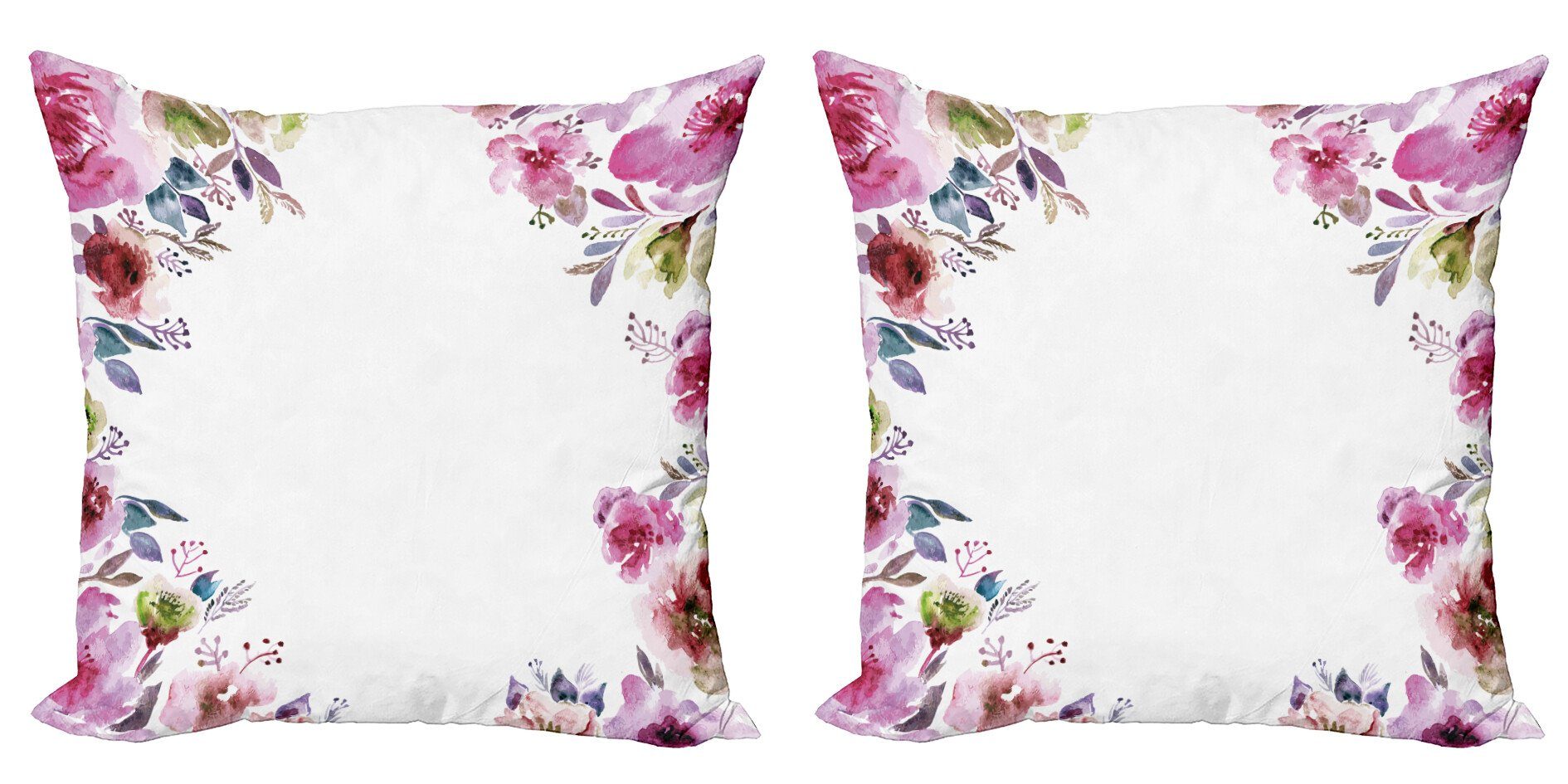 Accent Braut (2 Blüten-Blumen Abakuhaus Digitaldruck, Modern Stück), Romantische Kissenbezüge Doppelseitiger