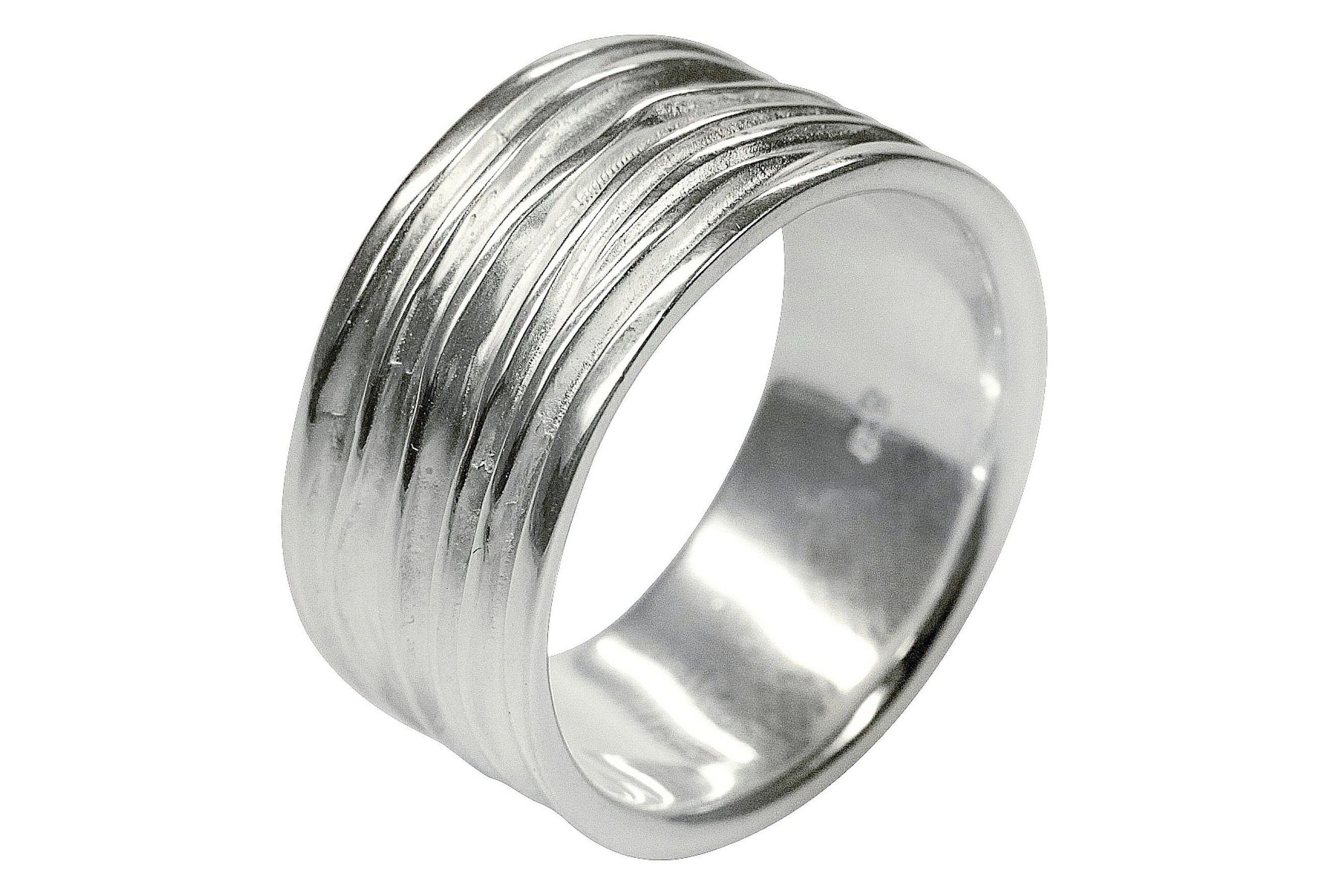 SILBERMOOS Silberring XL Eleganter Strukturring, 925 Sterling Silber