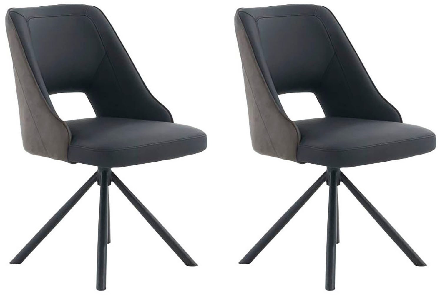 Jockenhöfer Gruppe Drehstuhl Milo (Set, 2 St) (Set, 2 St), Echtleder, inklusive Drehfunktion (360), bis 150kg belastbar