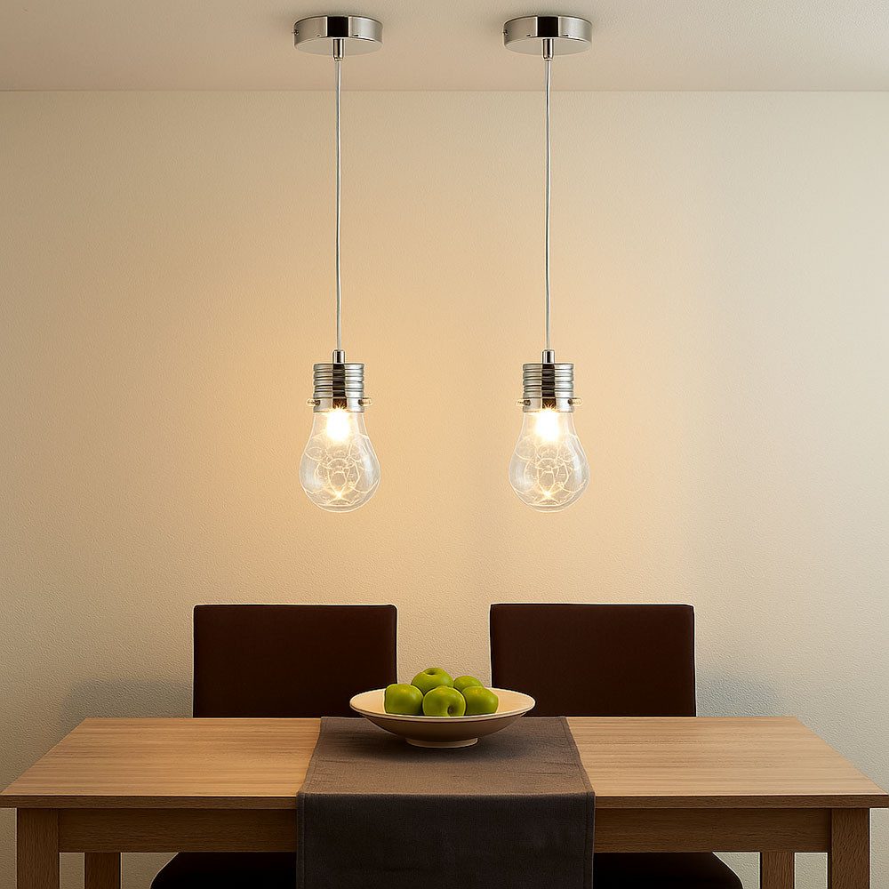 etc-shop Pendelleuchte, Leuchtmittel nicht inklusive, Pendelleuchte Glühbirne Vintage Lampe Wohnzimmer