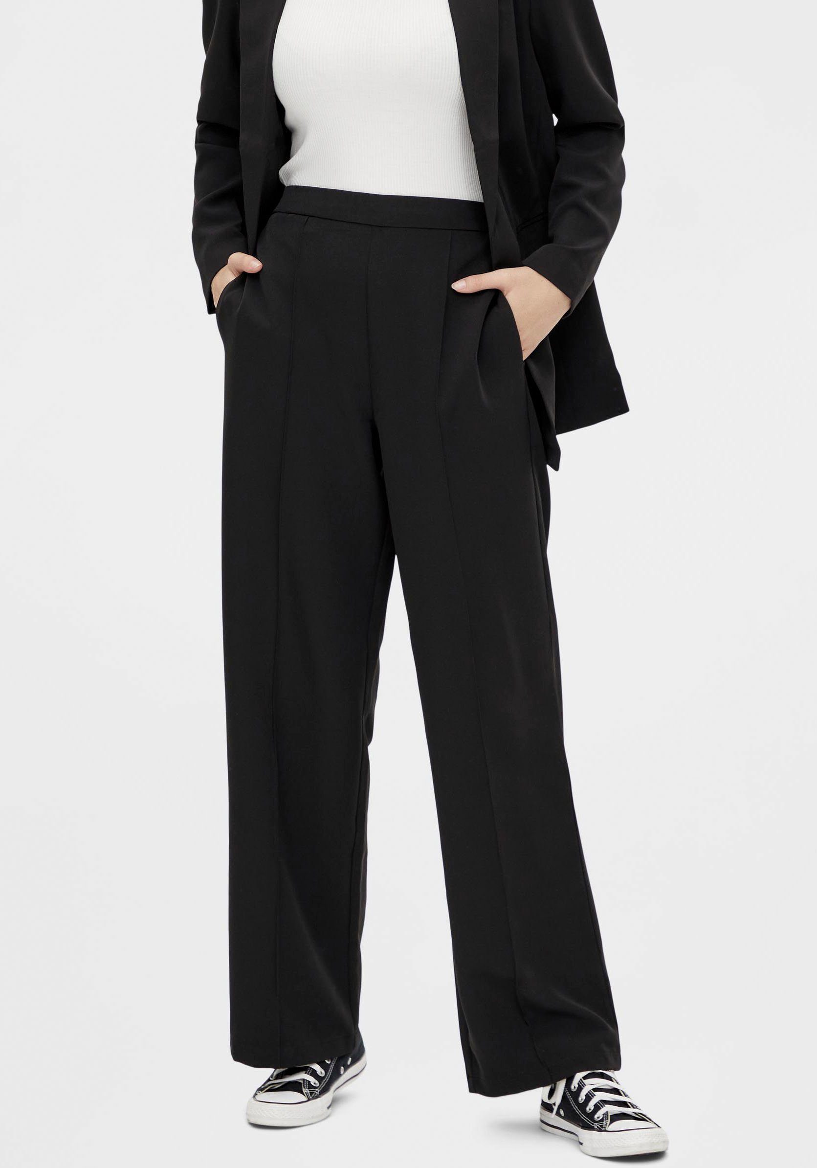 pieces Anzughose PCBOSELLA HW WIDE PANTS black