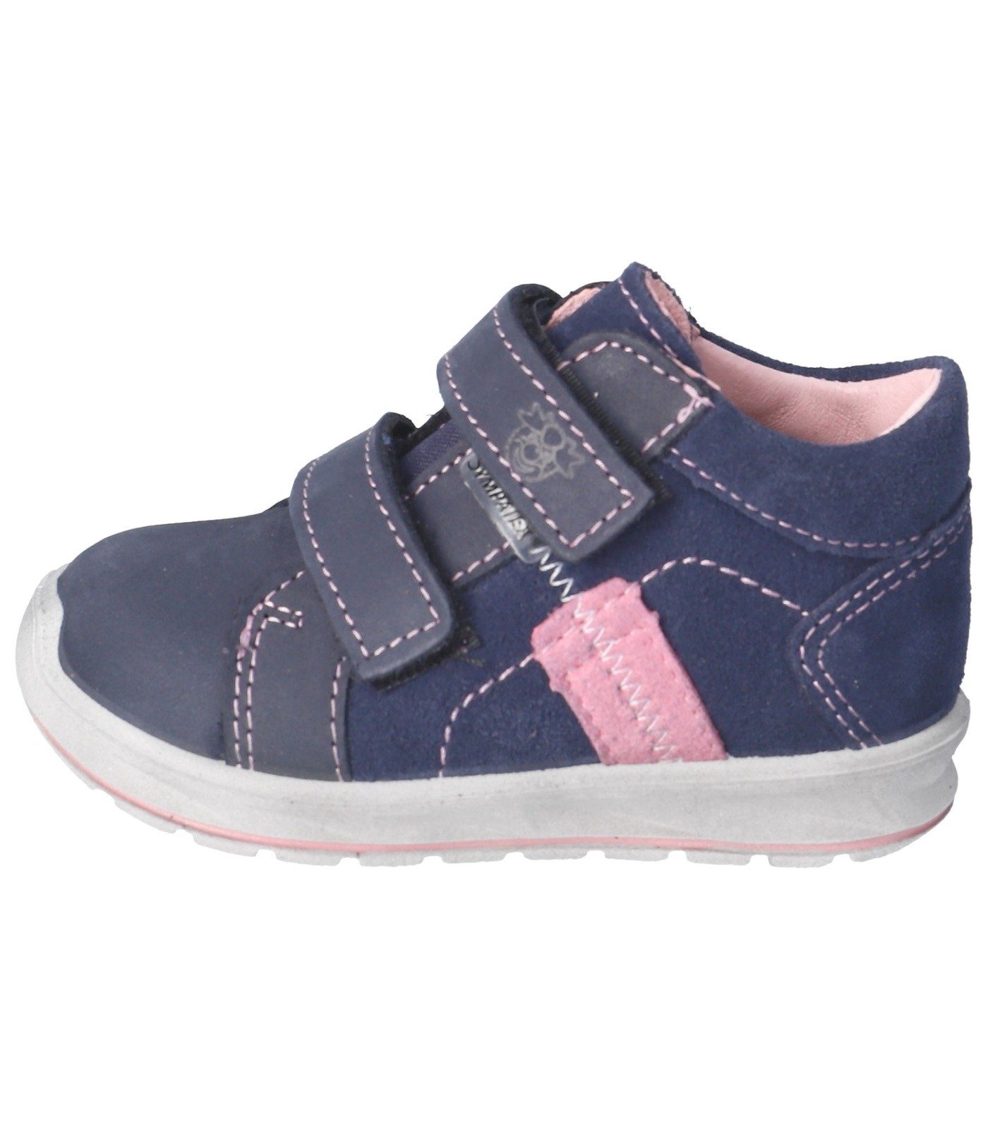 Halbschuhe Klettschuh Leder Blau Pink Pepino