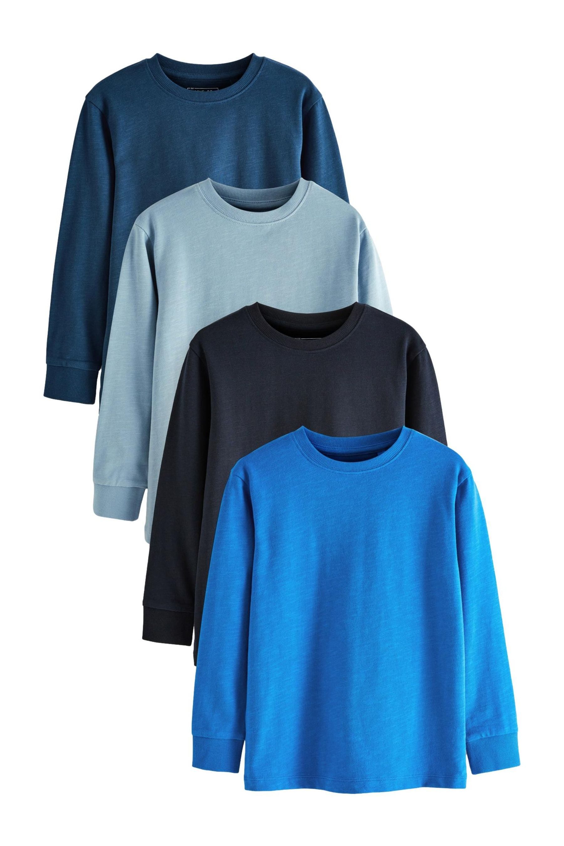 Next Langarmshirt 4 x Langarmshirts mit Hirschstickerei (4-tlg)